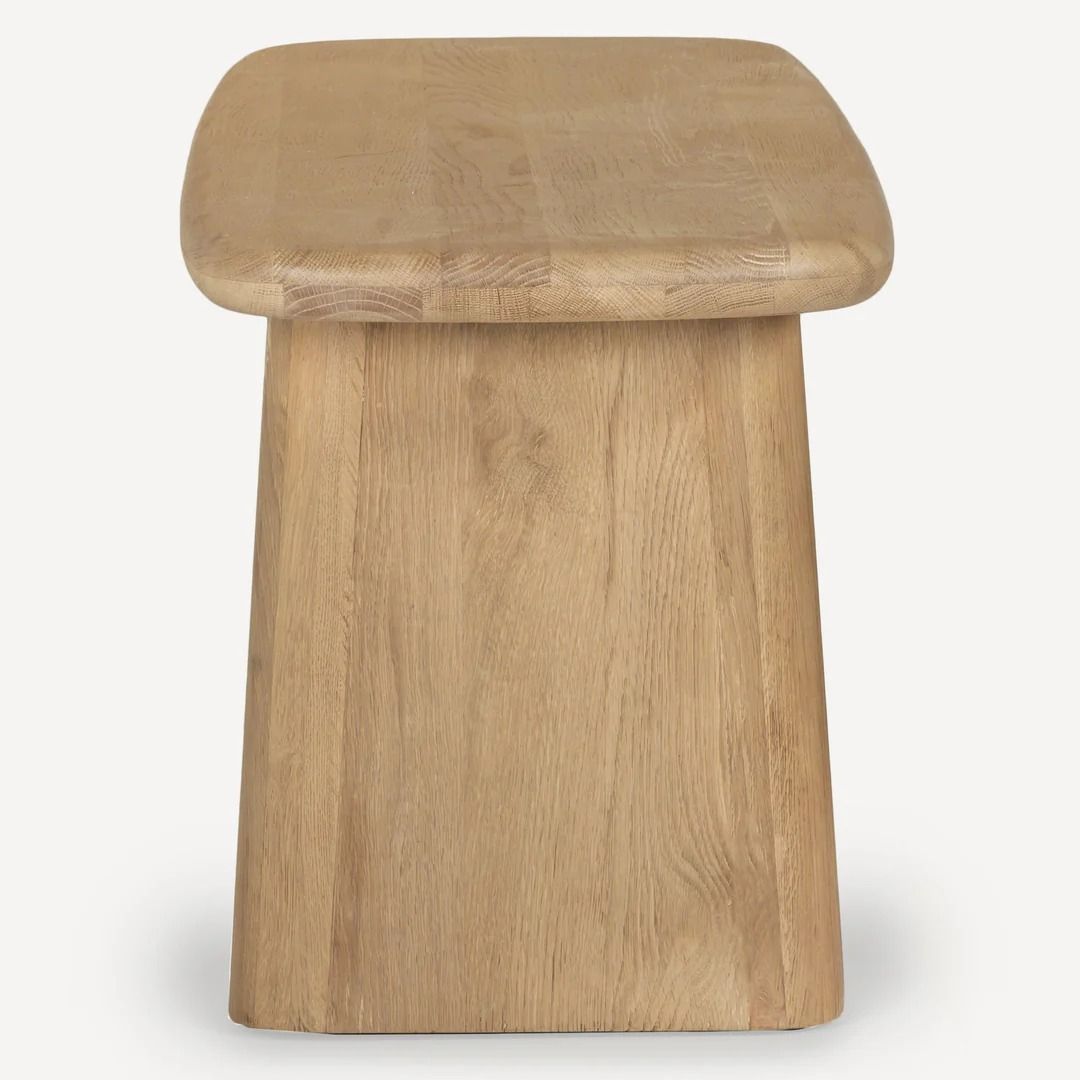 Nature Inspired Solid White Oak Contour Bench thumbnail 4