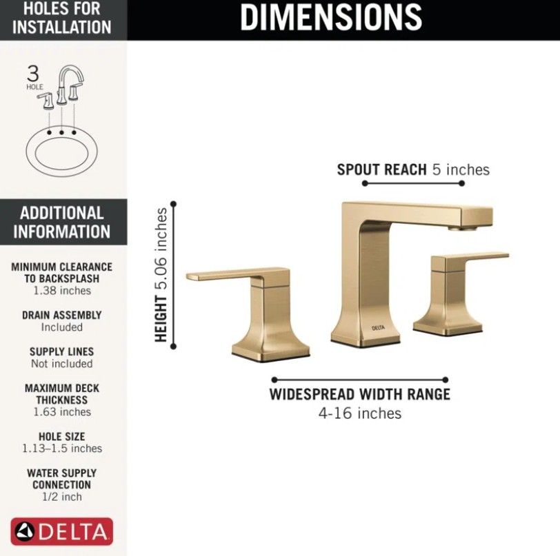 Velum Widespread Bathroom Faucet 3 Hole thumbnail 3