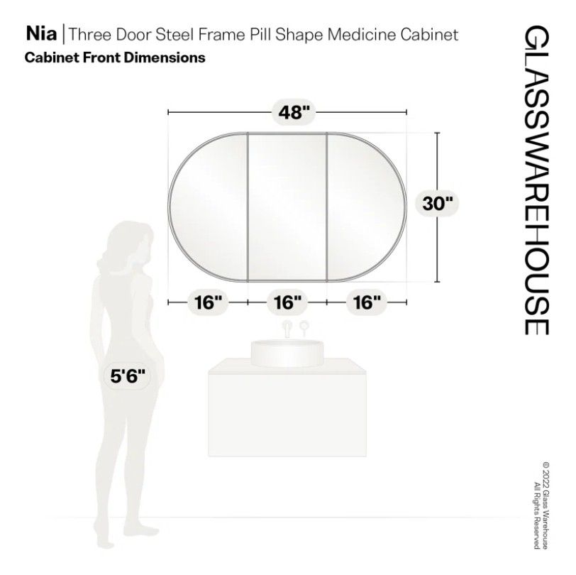 Recessed Framed 2 of Doors Medicine Cabinet with Adjustable Shelves thumbnail 4