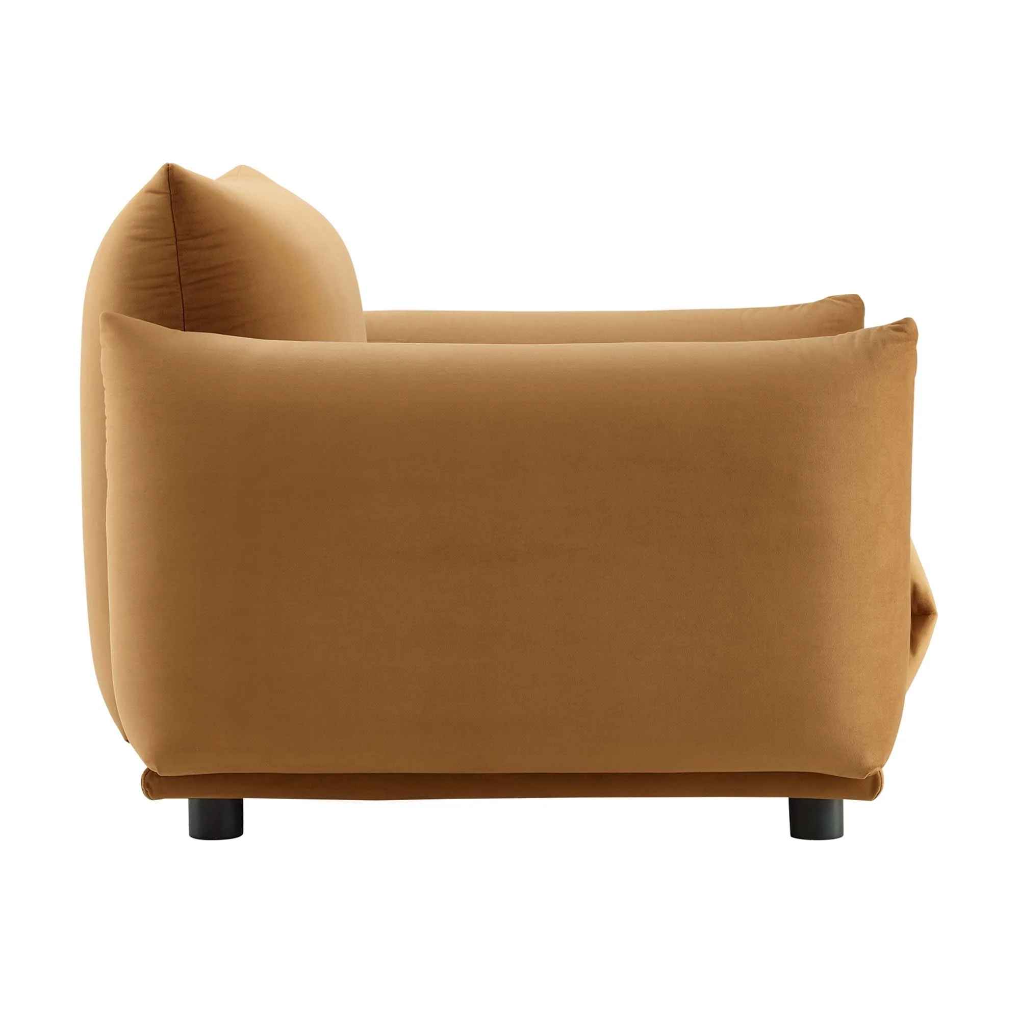 Corie Performance Velvet Armchair in Cognac thumbnail 4
