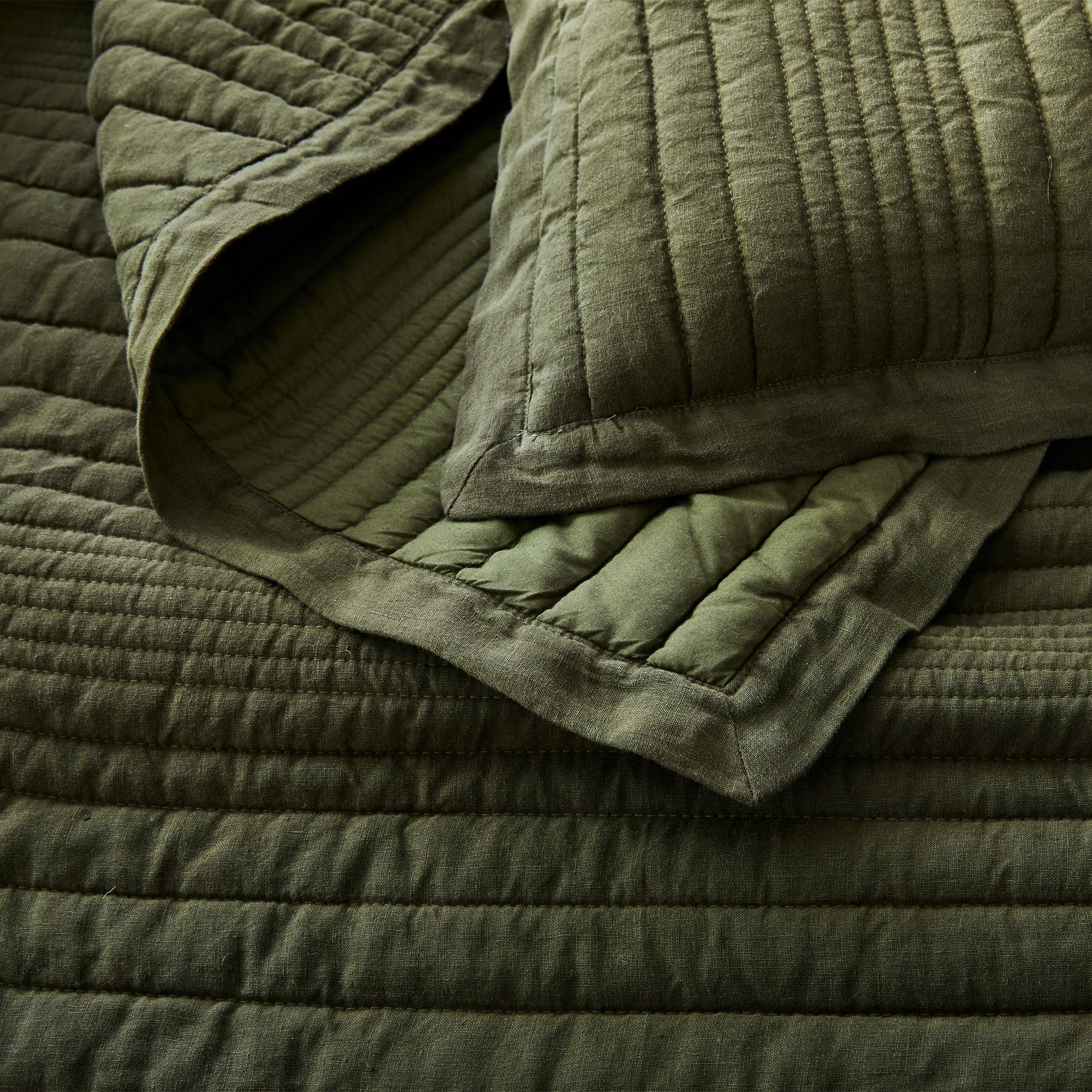European Flax Linen Linework Quilt Queen thumbnail 2