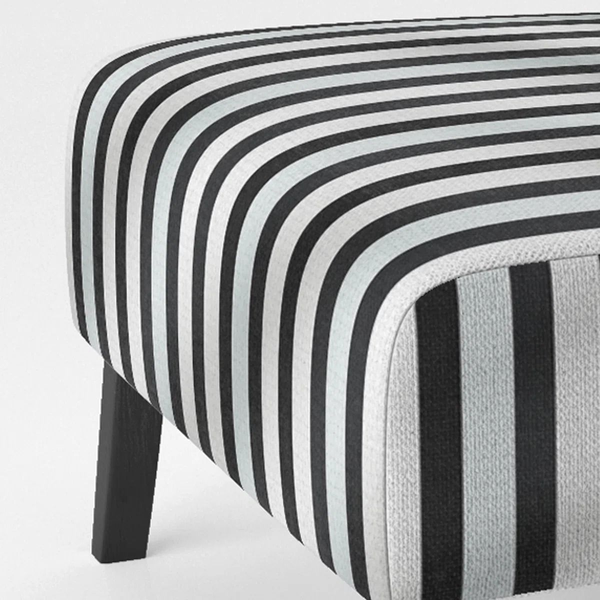 Black And White Striped Lines Harmony Slippper Chair thumbnail 3