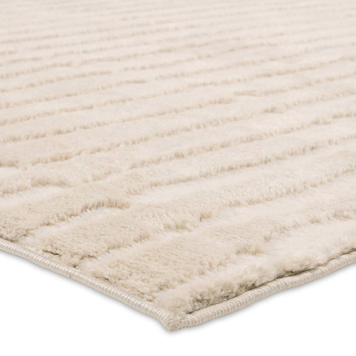 Calix Terza White Striped Area Rug-8'10"x12' thumbnail 3