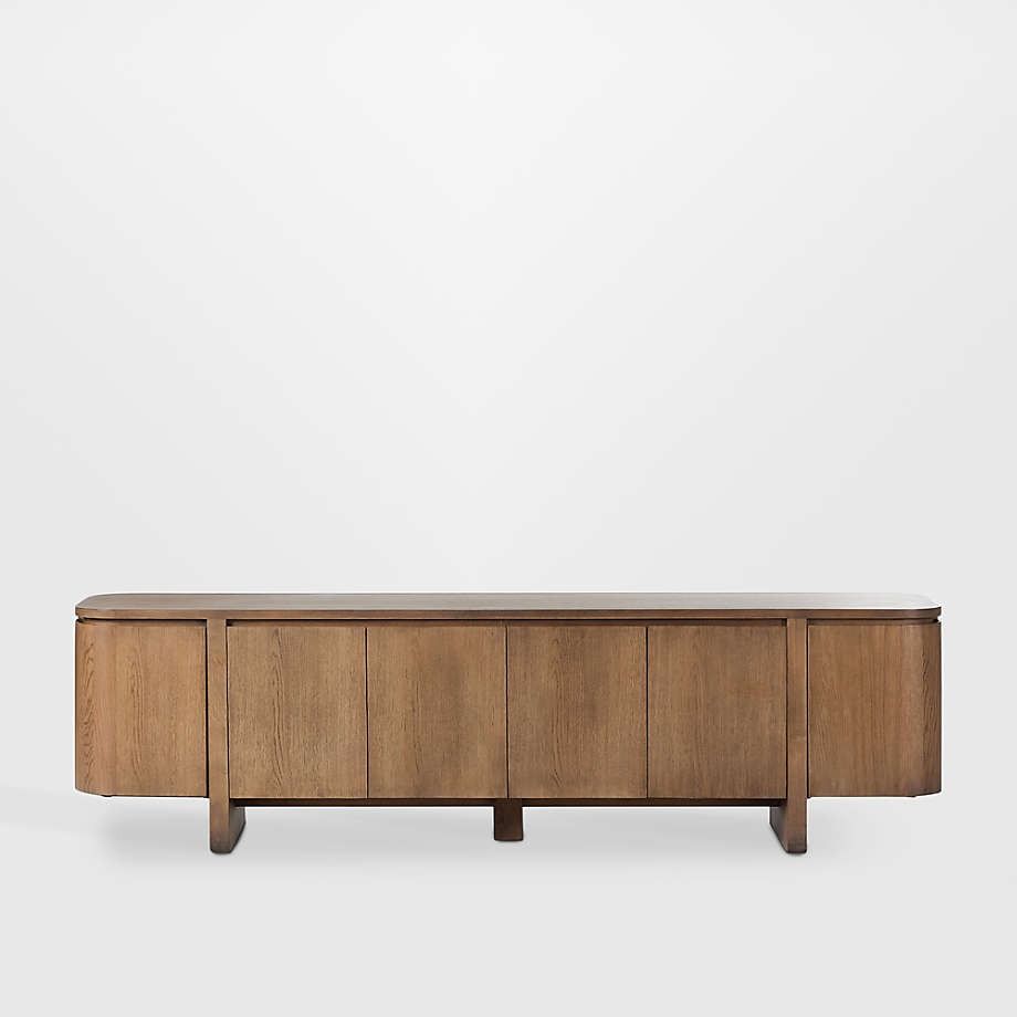 Elle Natural Oak Wood Storage Media Console thumbnail 3