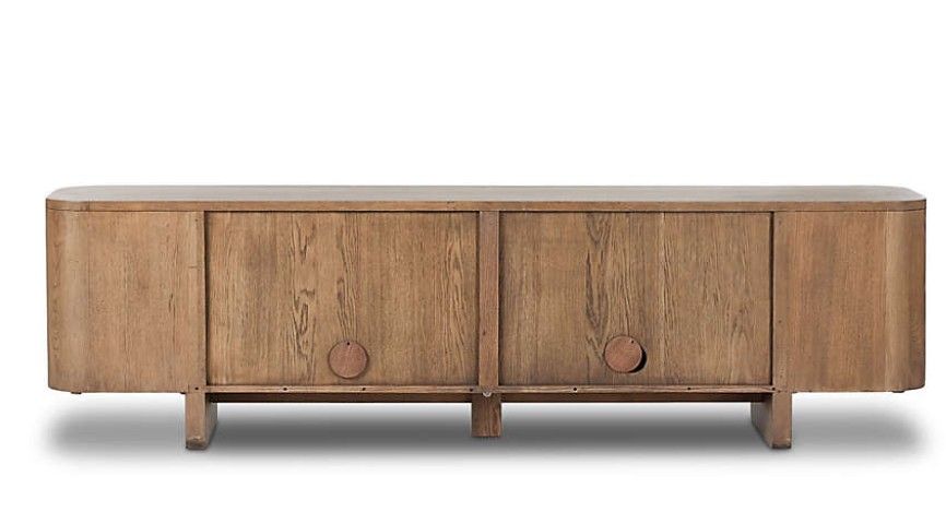 Elle Natural Oak Wood Storage Media Console thumbnail 5