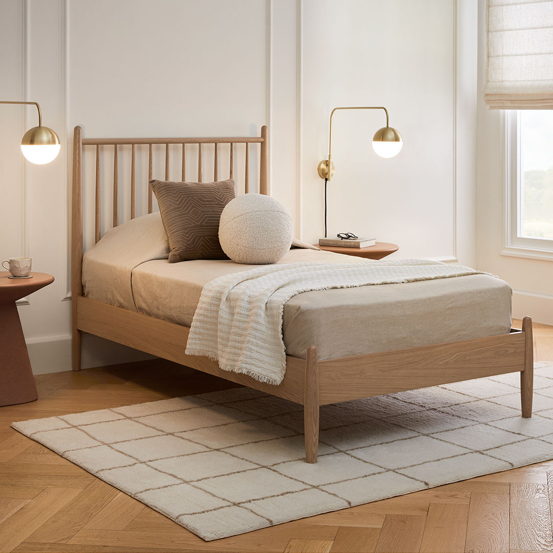 Lenia Bed White Oak Twin thumbnail 2