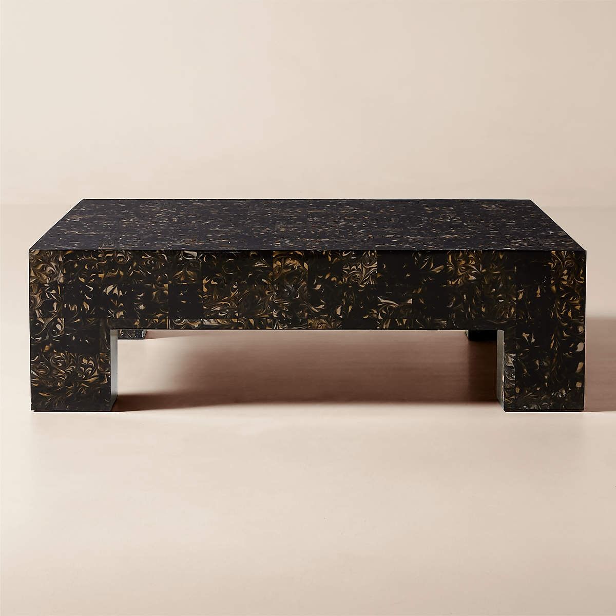 Scatola 48 Square Brown Tiled Resin Coffee Table thumbnail 3