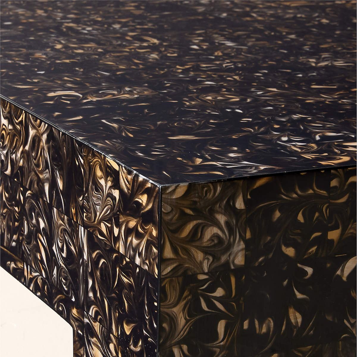 Scatola 48 Square Brown Tiled Resin Coffee Table thumbnail 4