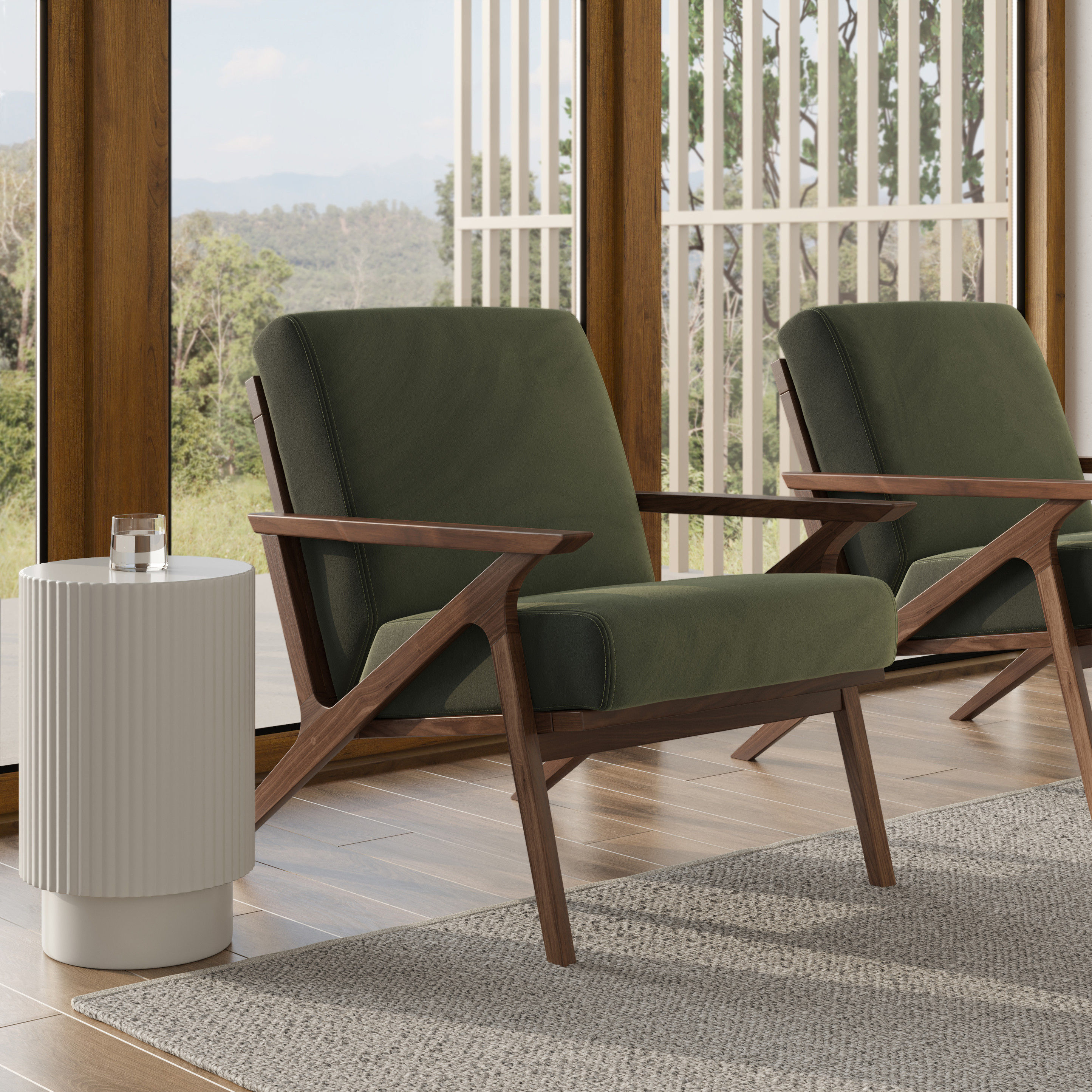Otio Velvet Lounge Chair thumbnail 2
