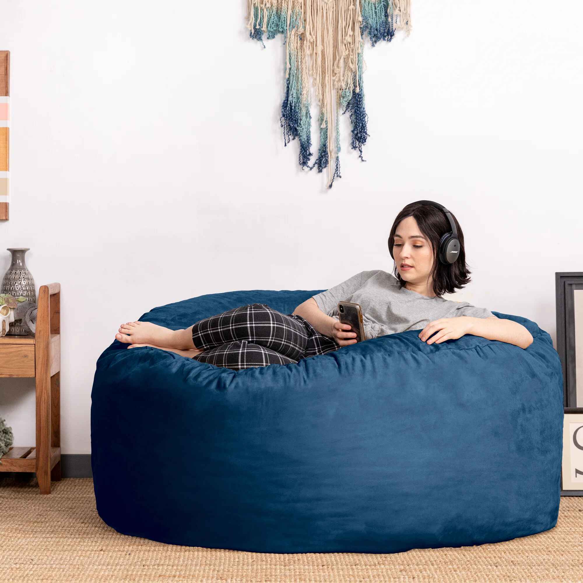 Metro Sac Microsuede Large Bean Bag Chair thumbnail 2
