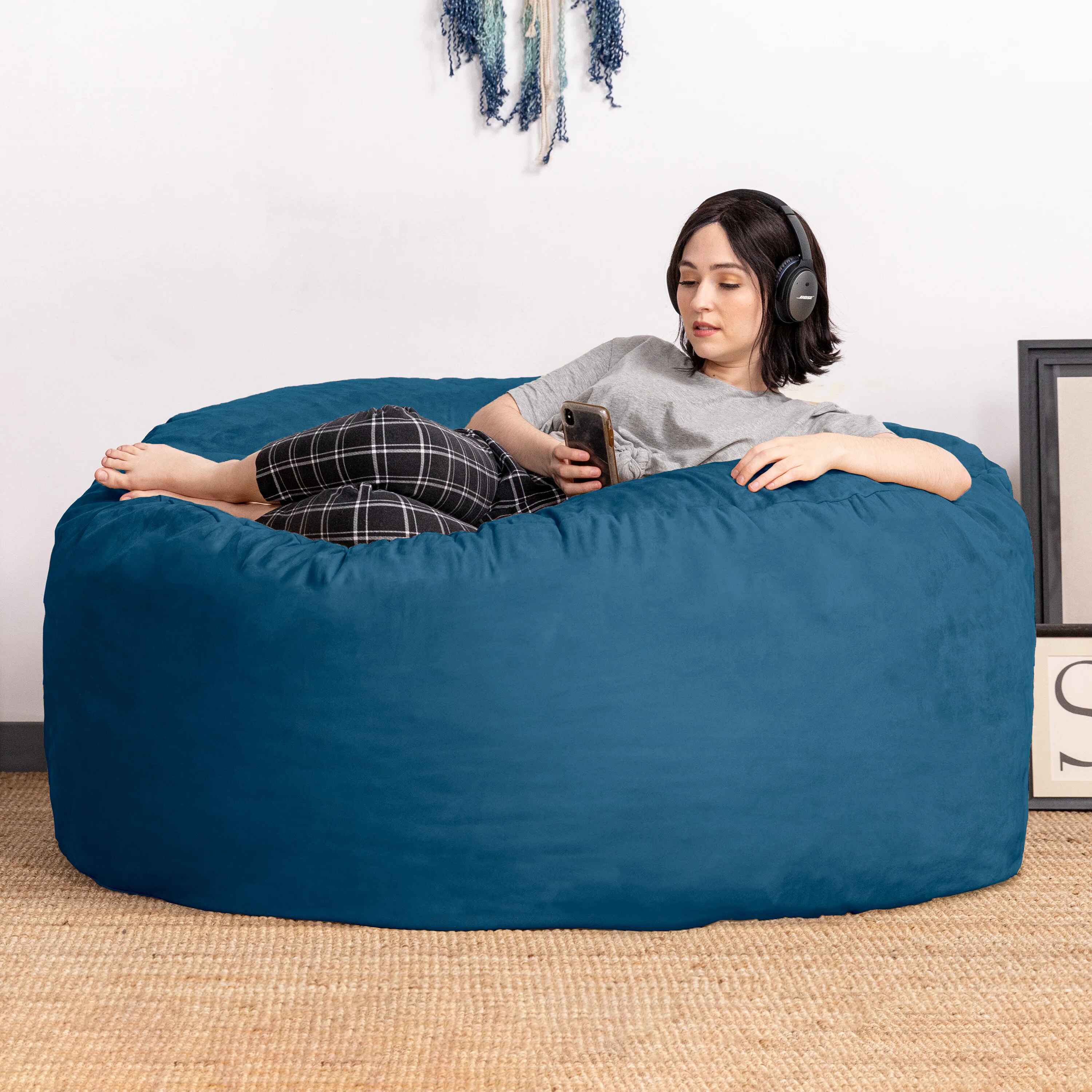 Metro Sac Microsuede Large Bean Bag Chair thumbnail 3
