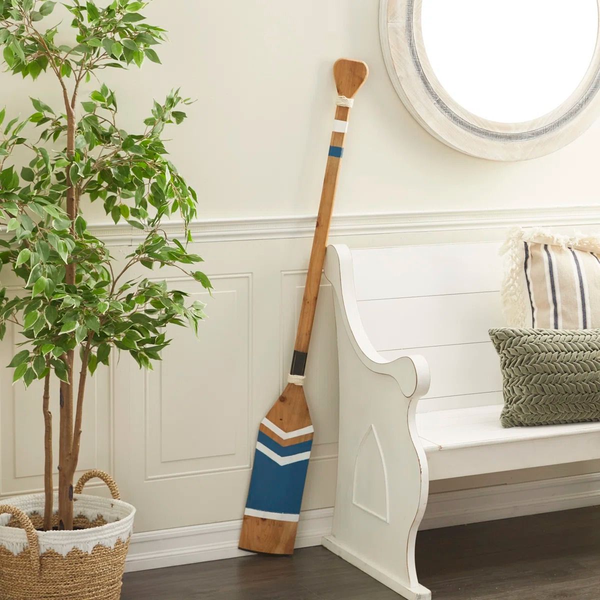 Wood Novelty Canoe Oar Paddle Blue Wall Decor thumbnail 2