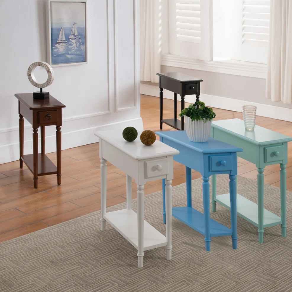 Coastal Solid Wood Narrow Side Table thumbnail 2