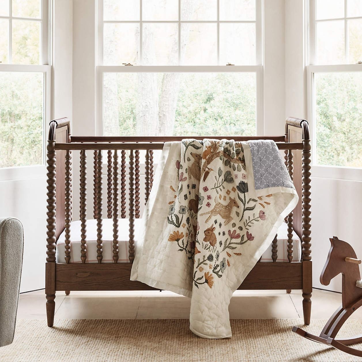 Jenny Lind Heirloom Deep Brown Wood Convertible Baby Crib thumbnail 2