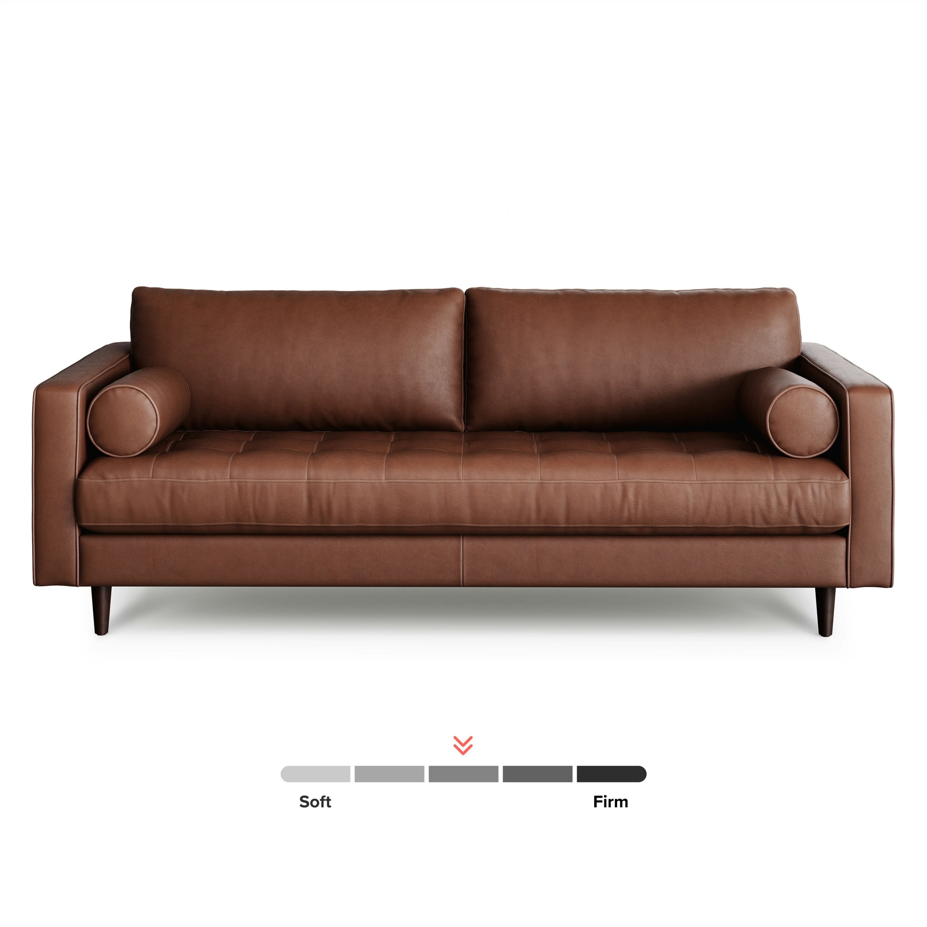 Sven Tufted Taos Brown Leather Sofa thumbnail 2