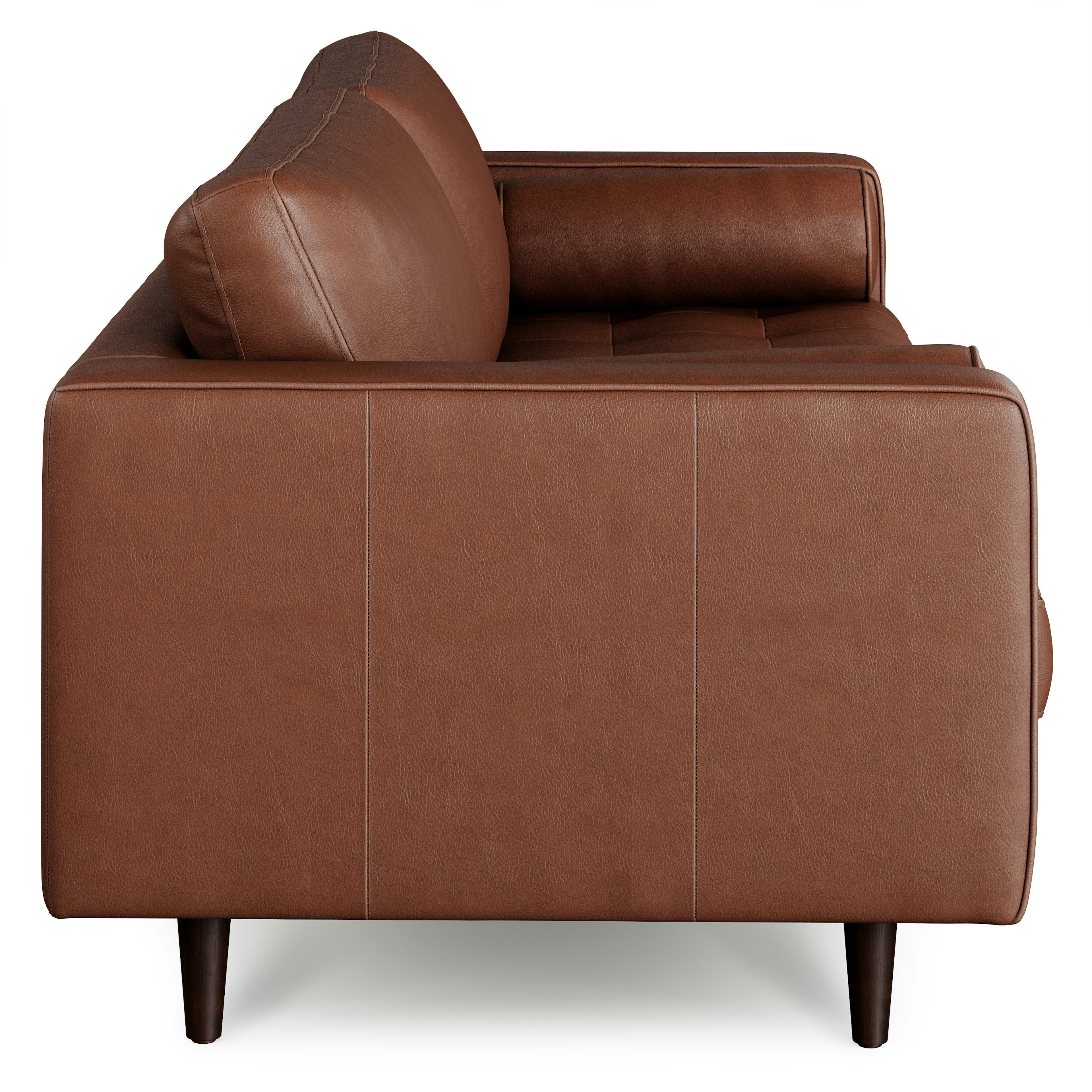 Sven Tufted Taos Brown Leather Sofa thumbnail 3