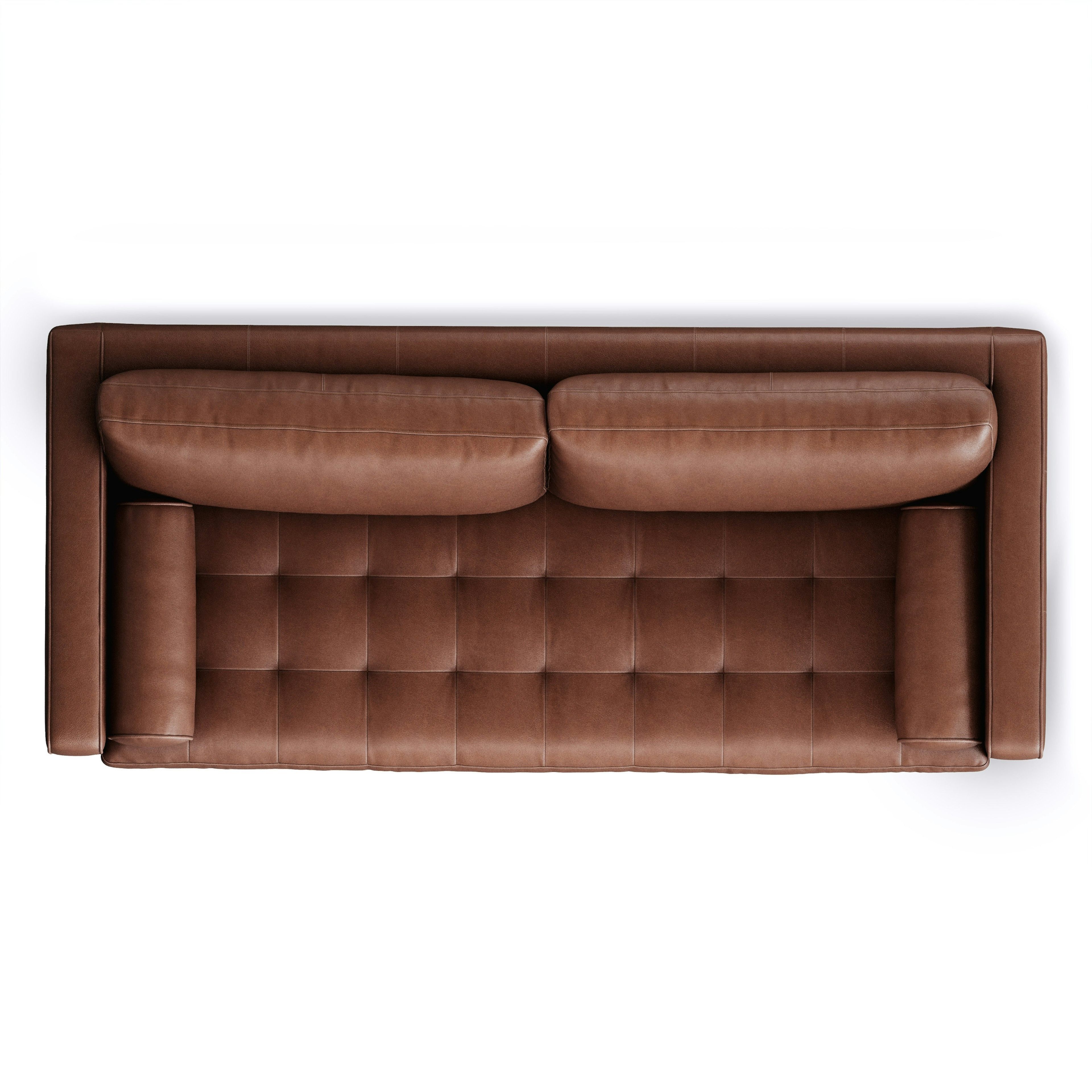 Sven Tufted Taos Brown Leather Sofa thumbnail 4