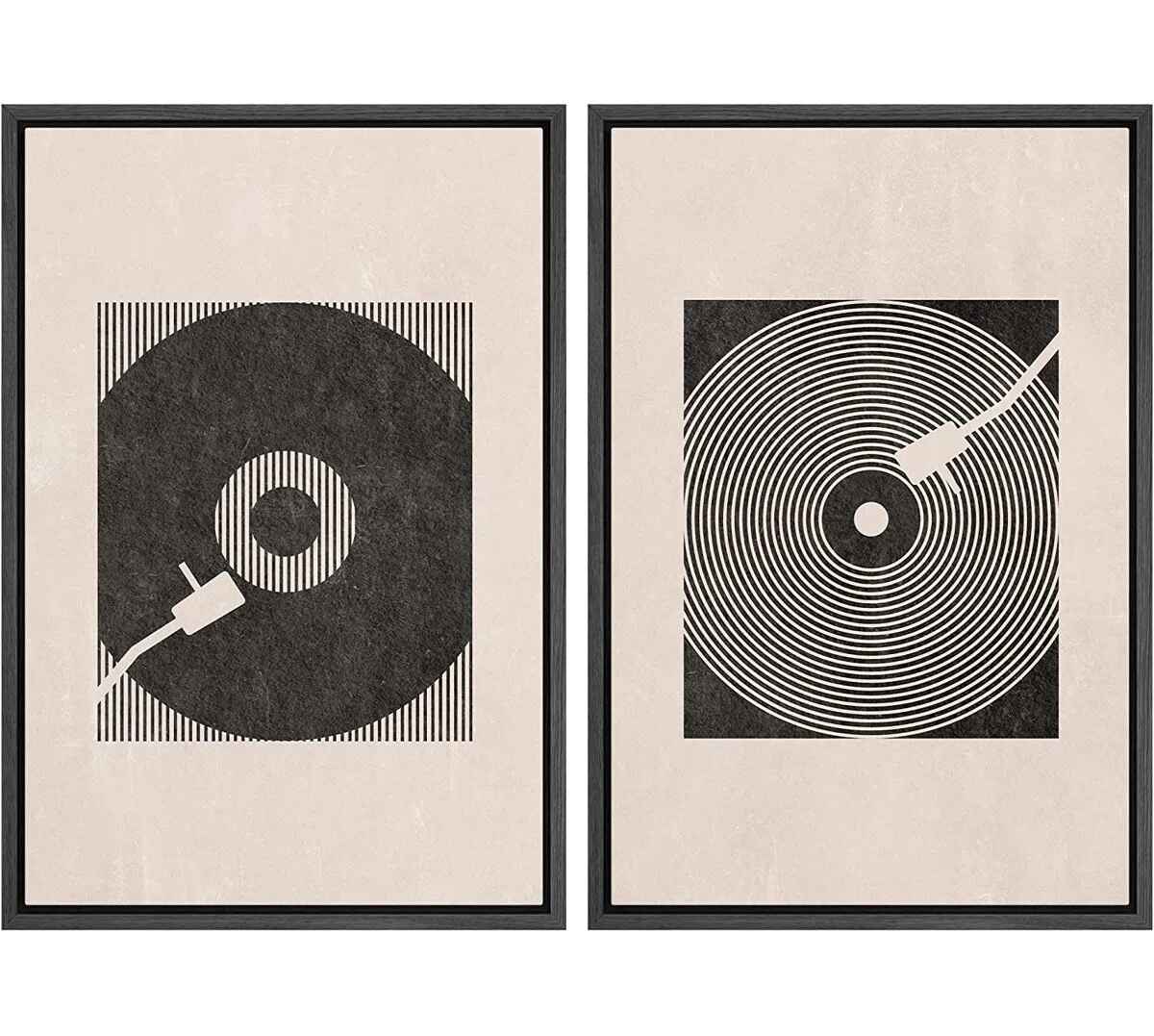 Music Record Player Boho Wall Art with Frame I thumbnail 5