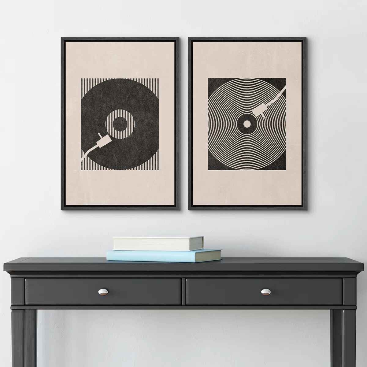 Music Record Player Boho Wall Art with Frame II thumbnail 2