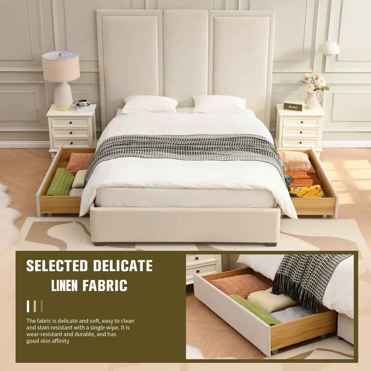 Morghen Upholstered Platform Bed-Queen thumbnail 3