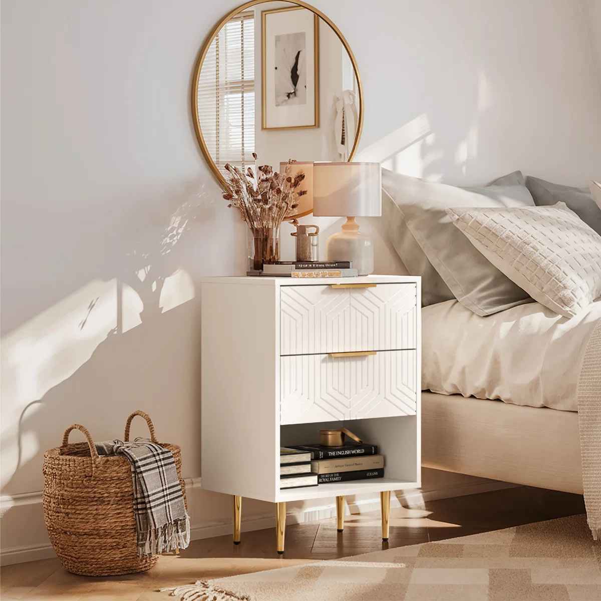 Modern Nightstand With 2 Drawers thumbnail 4