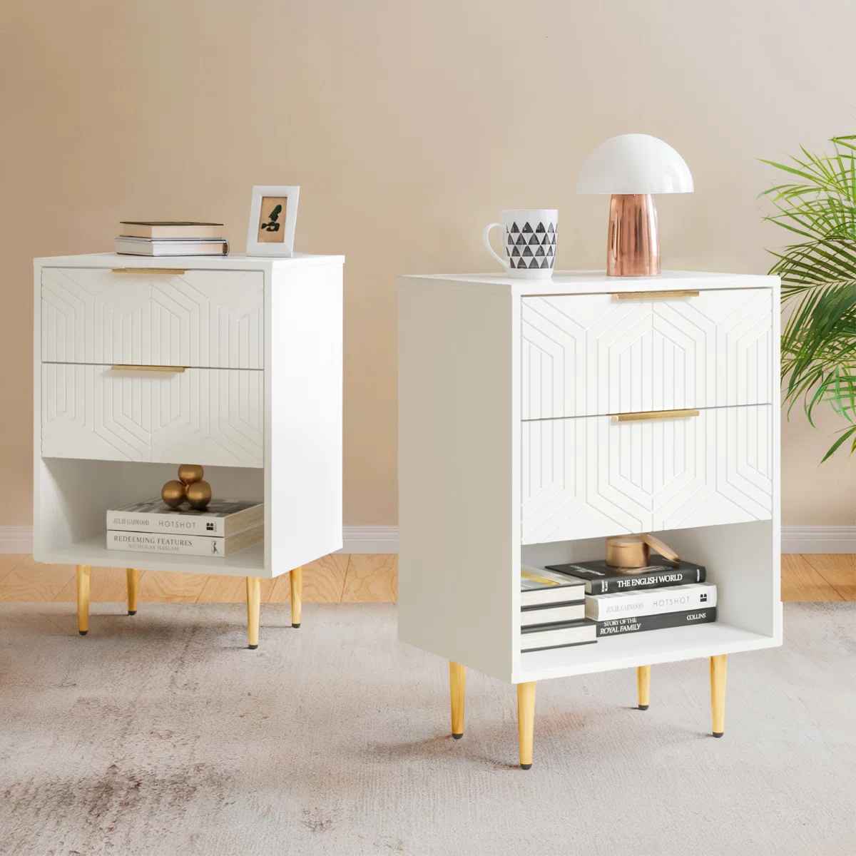 Modern Nightstand With 2 Drawers thumbnail 5