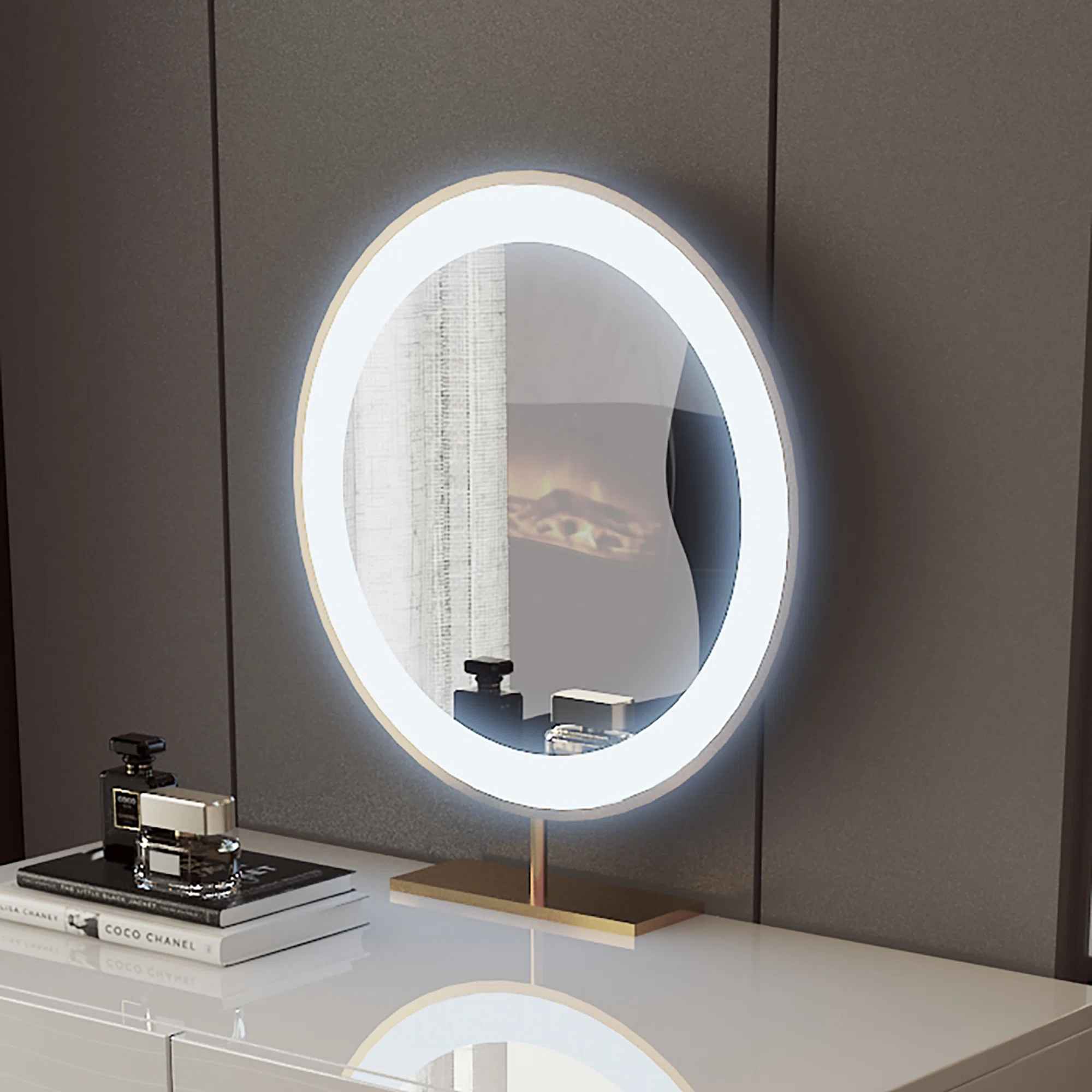 Round Makeup LED Mirror thumbnail 2