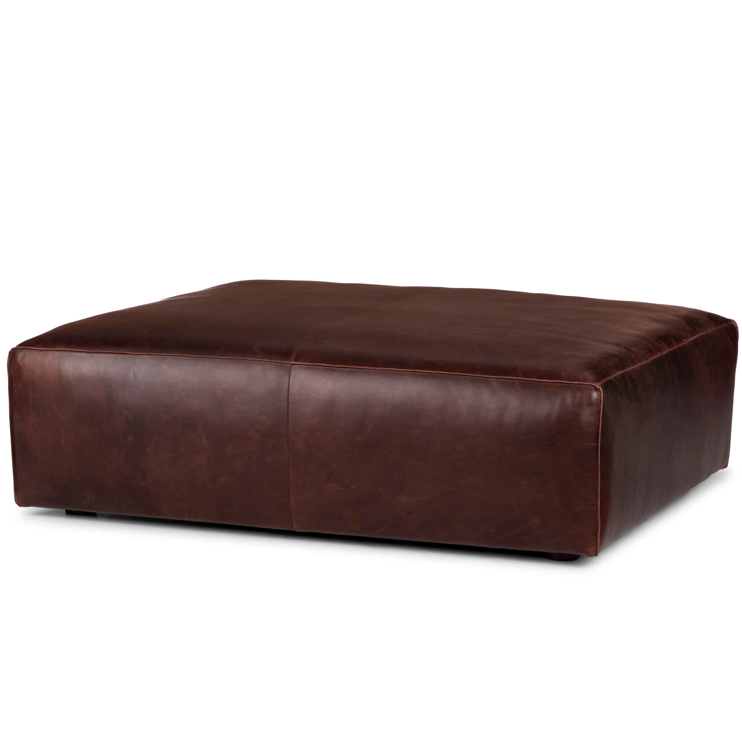 Cigar Leather Ottoman thumbnail 2