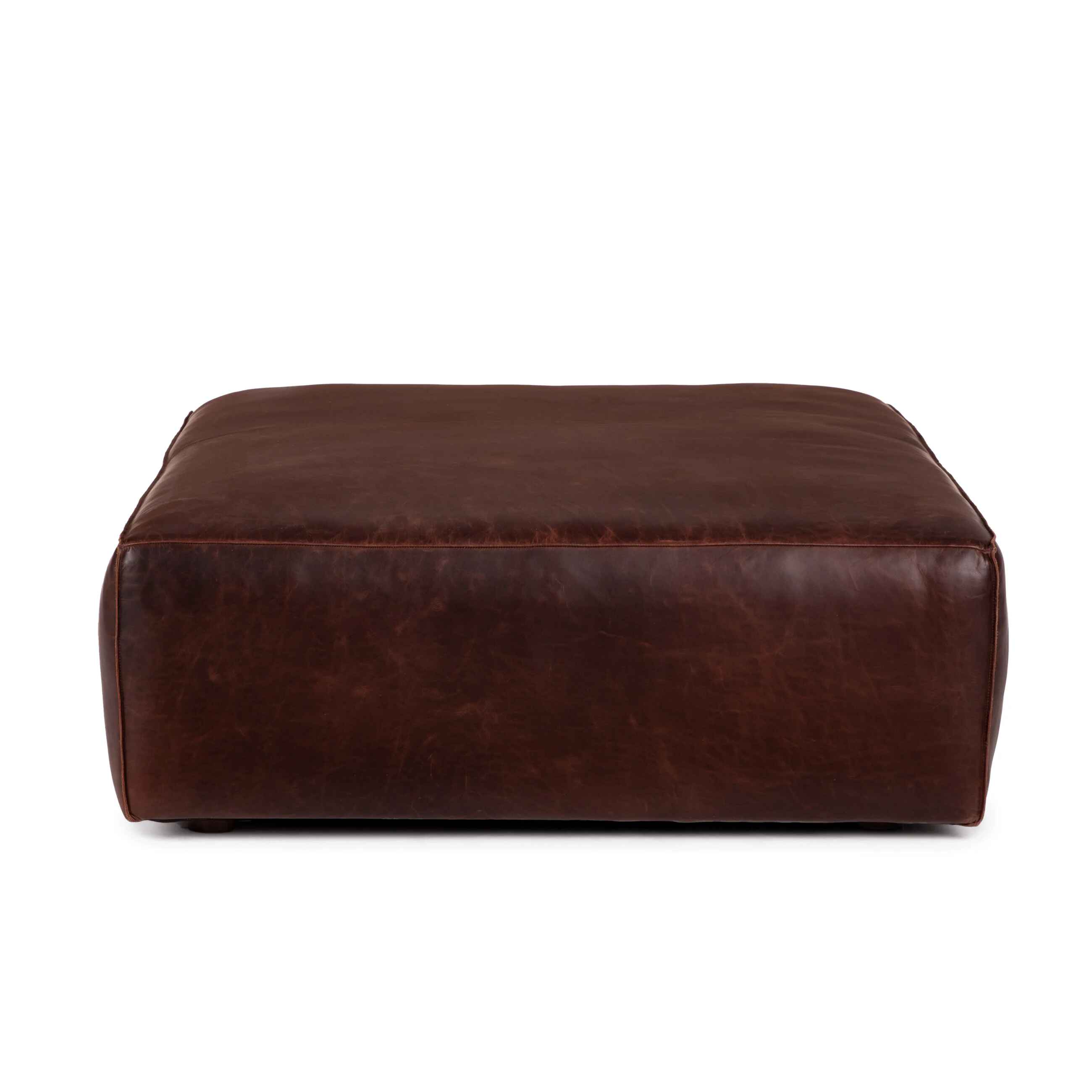 Cigar Leather Ottoman thumbnail 4