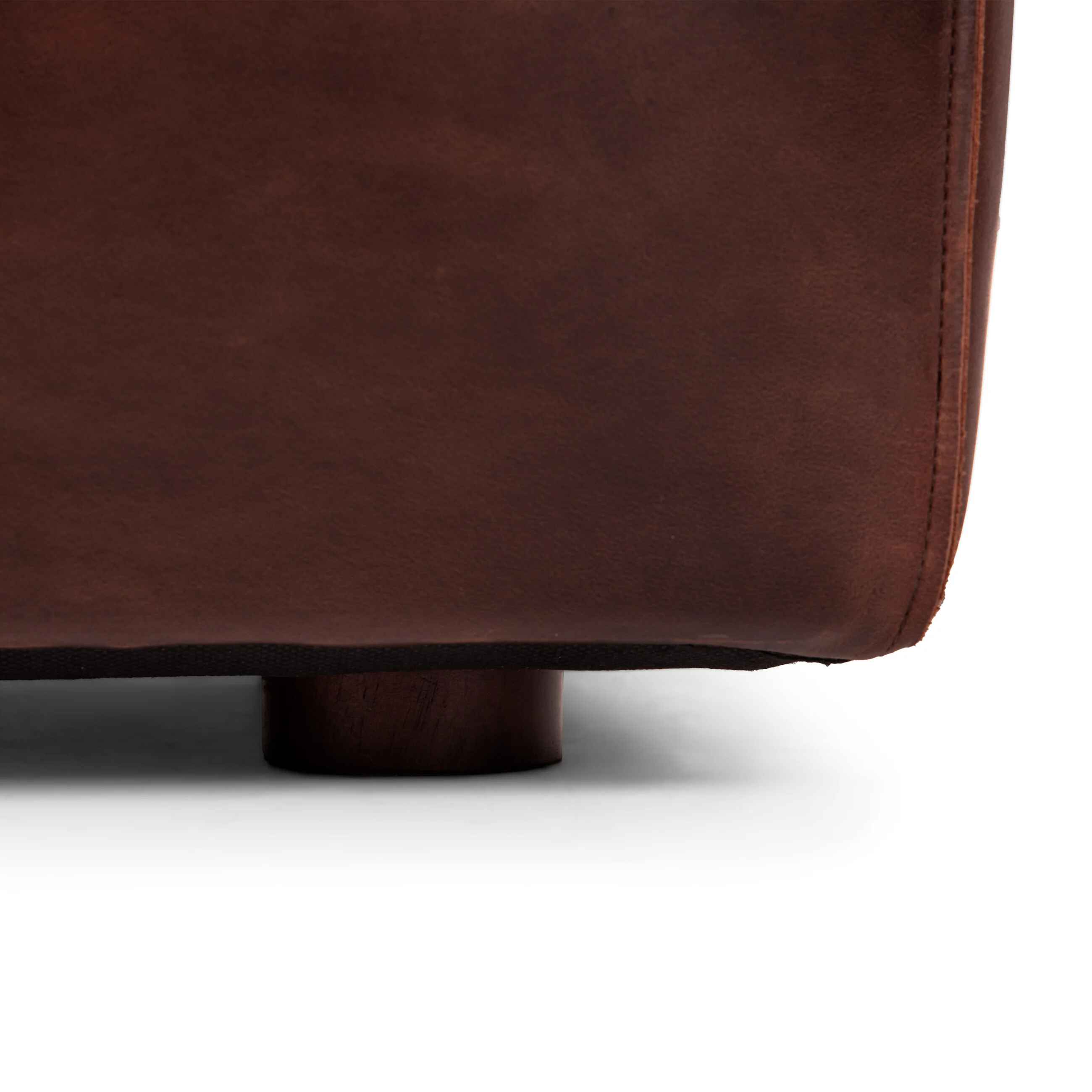 Cigar Leather Ottoman thumbnail 5