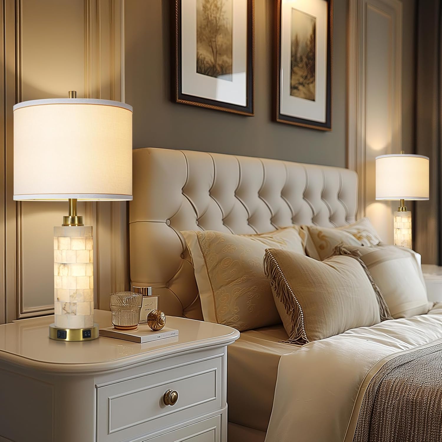 Rustic Natural Alabaster Table Lamp Set Of 2 thumbnail 4