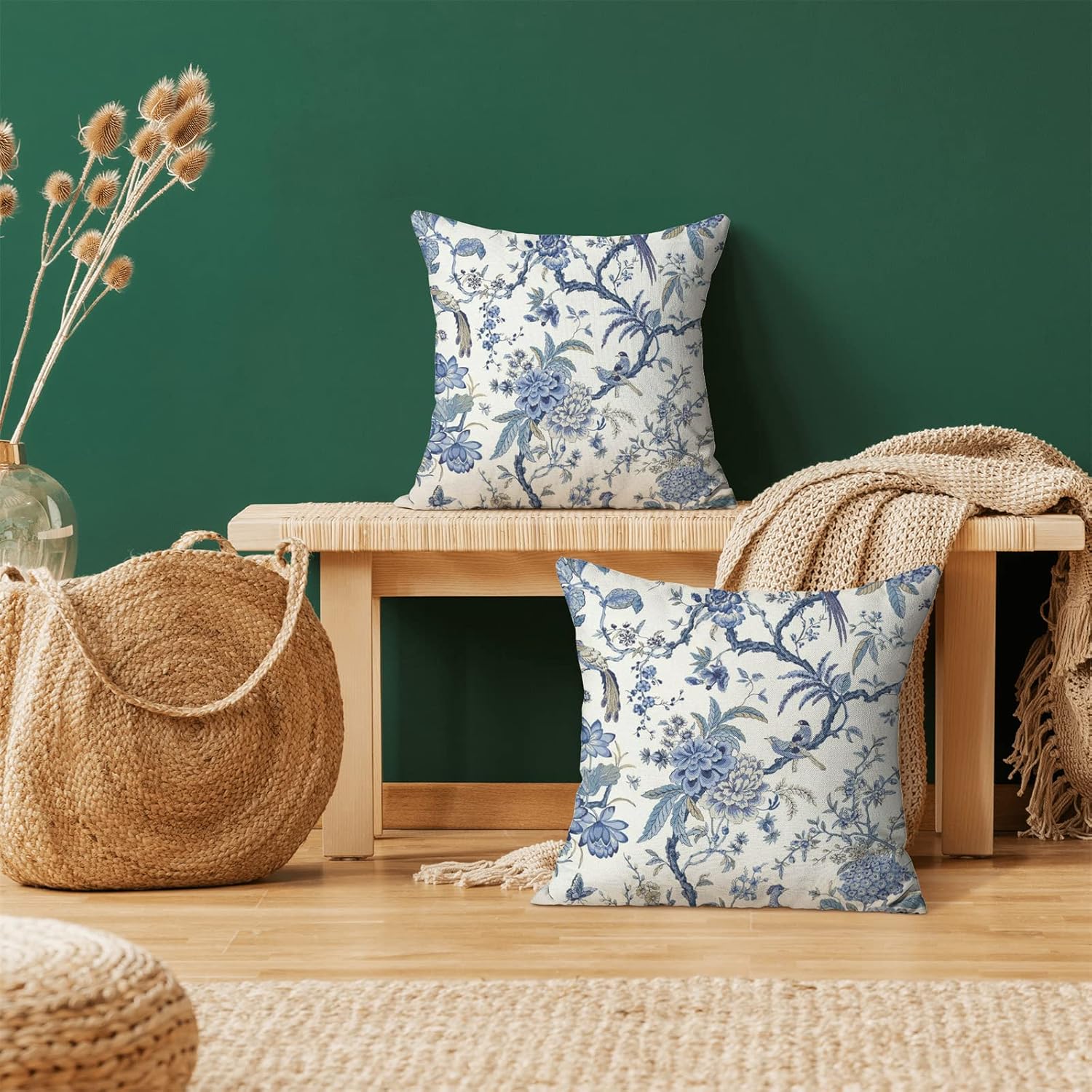 Chinoiserie Spring Pillow Covers Set of 2-18"x18" thumbnail 2