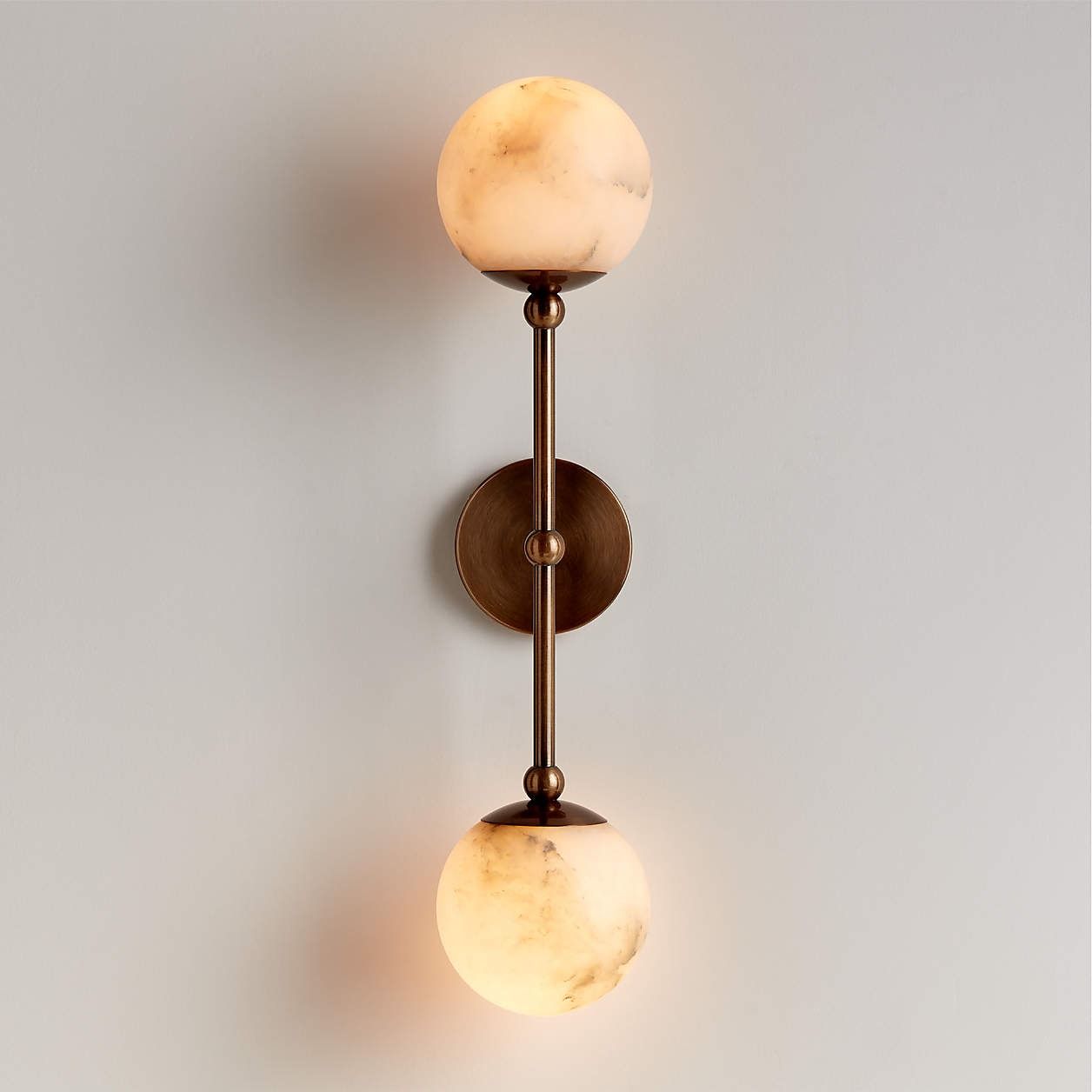 Alba 2 Light White Alabaster Wall Sconce Light thumbnail 2