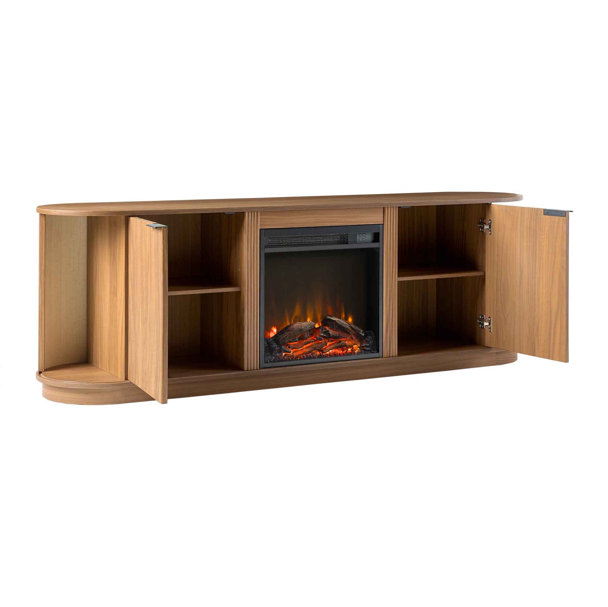 Dragelin Modern Reeded Fireplace TV Stand thumbnail 6