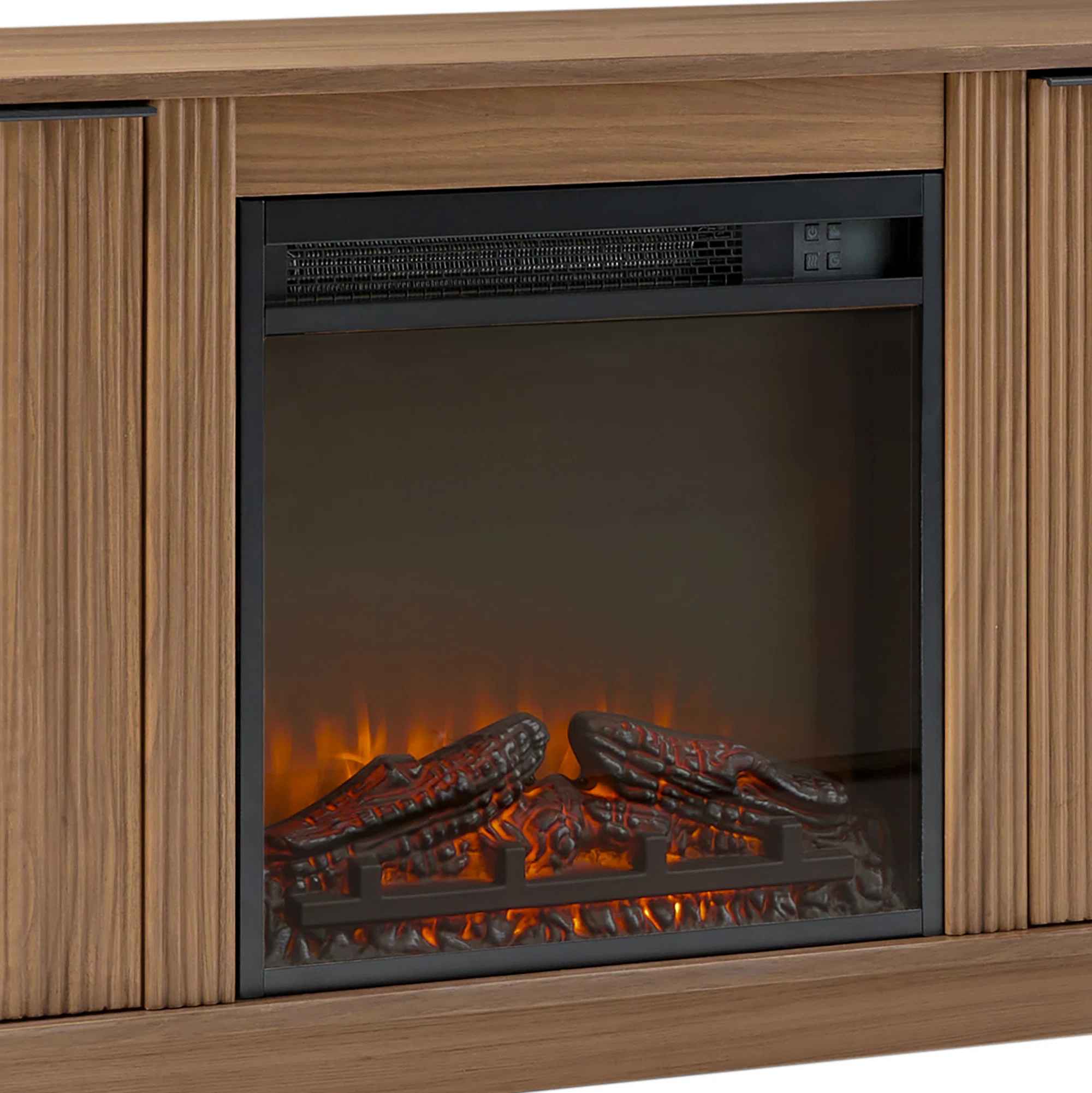 Dragelin Modern Reeded Fireplace TV Stand thumbnail 7