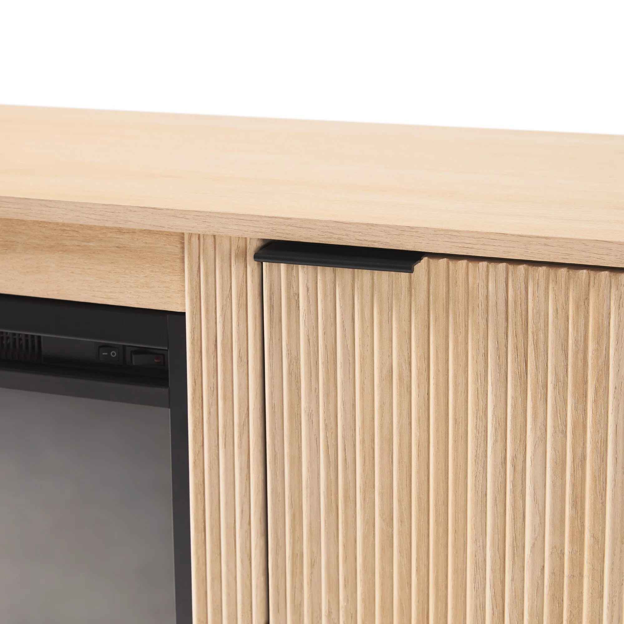 Dragelin Modern Reeded Fireplace TV Stand thumbnail 9