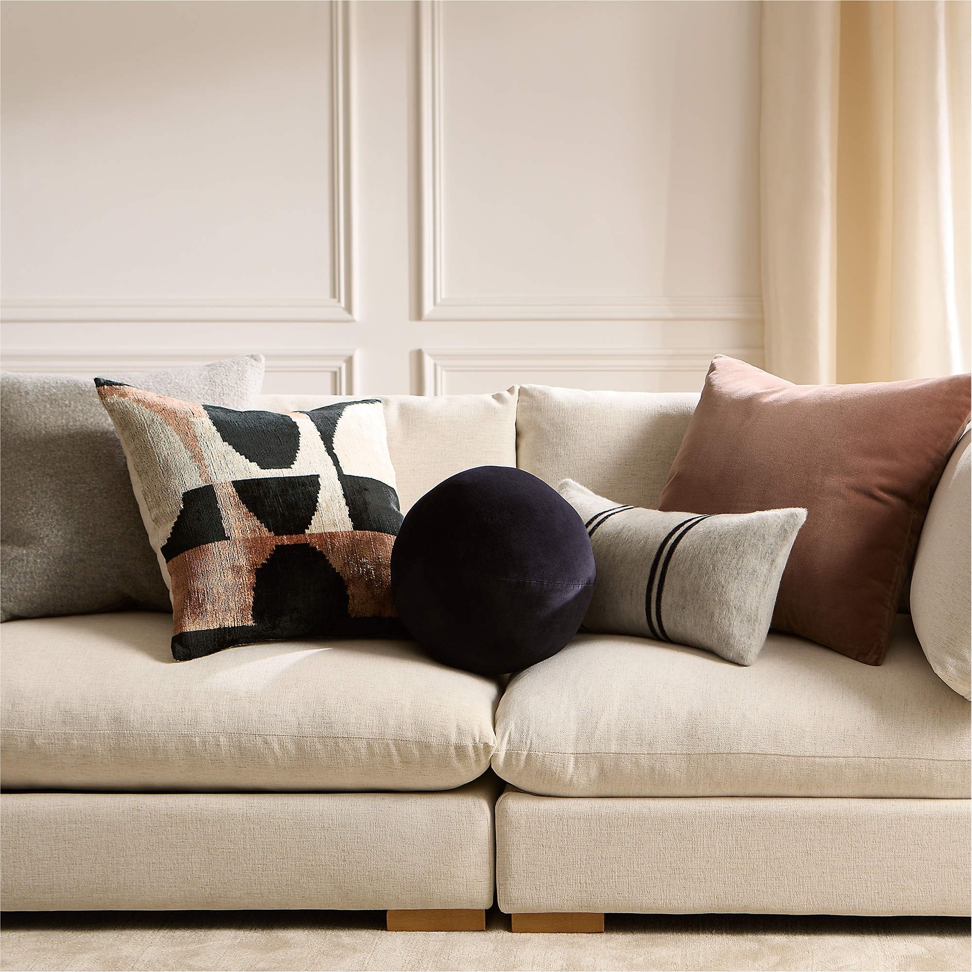 Terre Black Velvet Sphere Throw Pillow 12" thumbnail 6