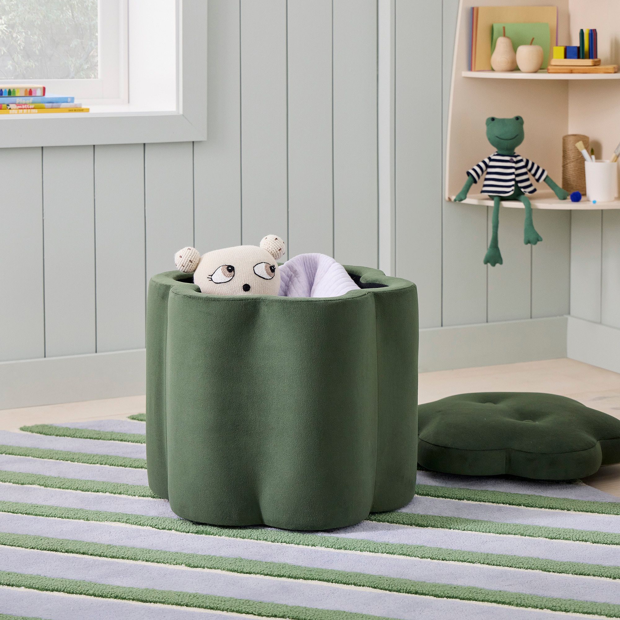 Upholstered Flower Storage Ottoman thumbnail 3