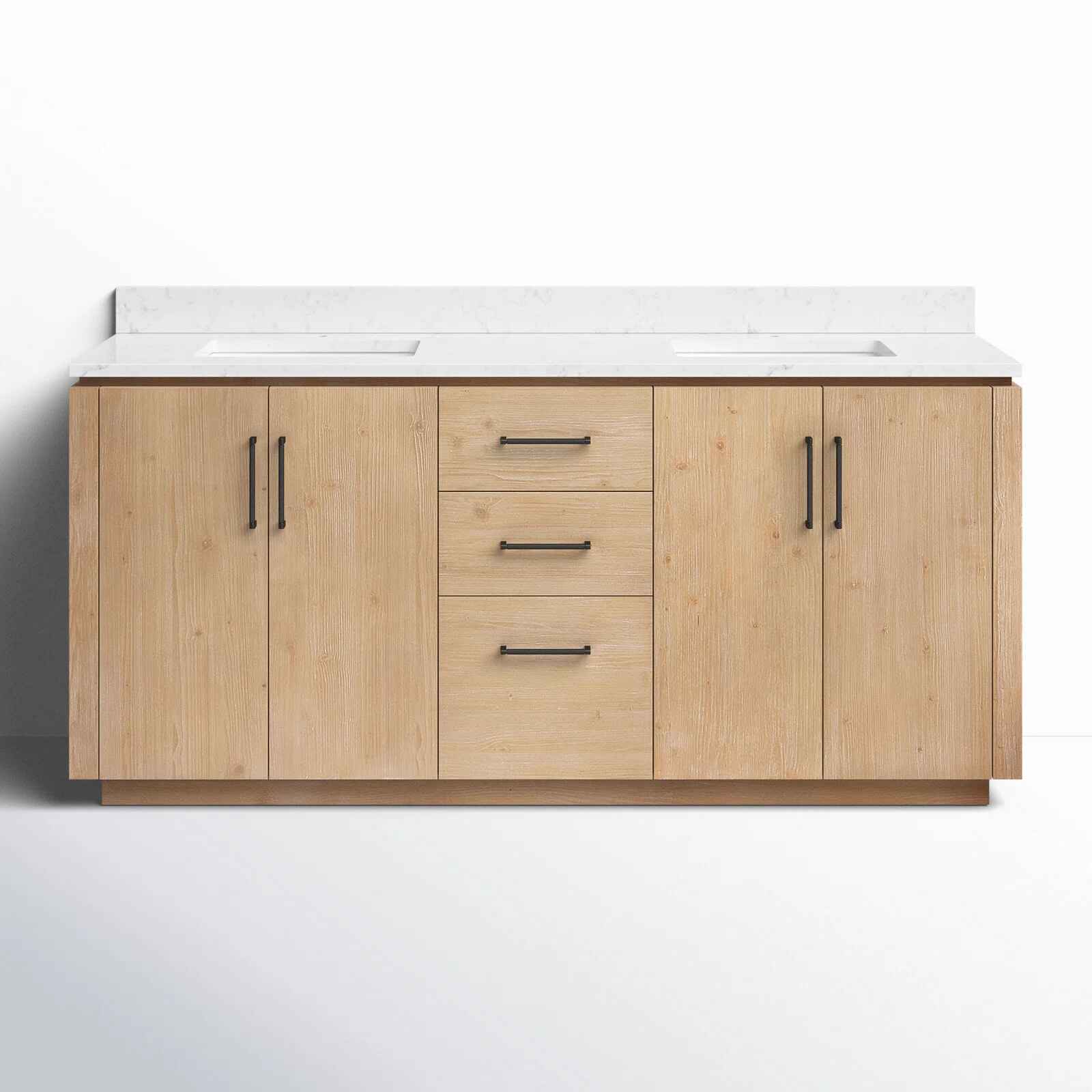 Cloverfield Double Bathroom Vanity with Cultured Marble Top thumbnail 3