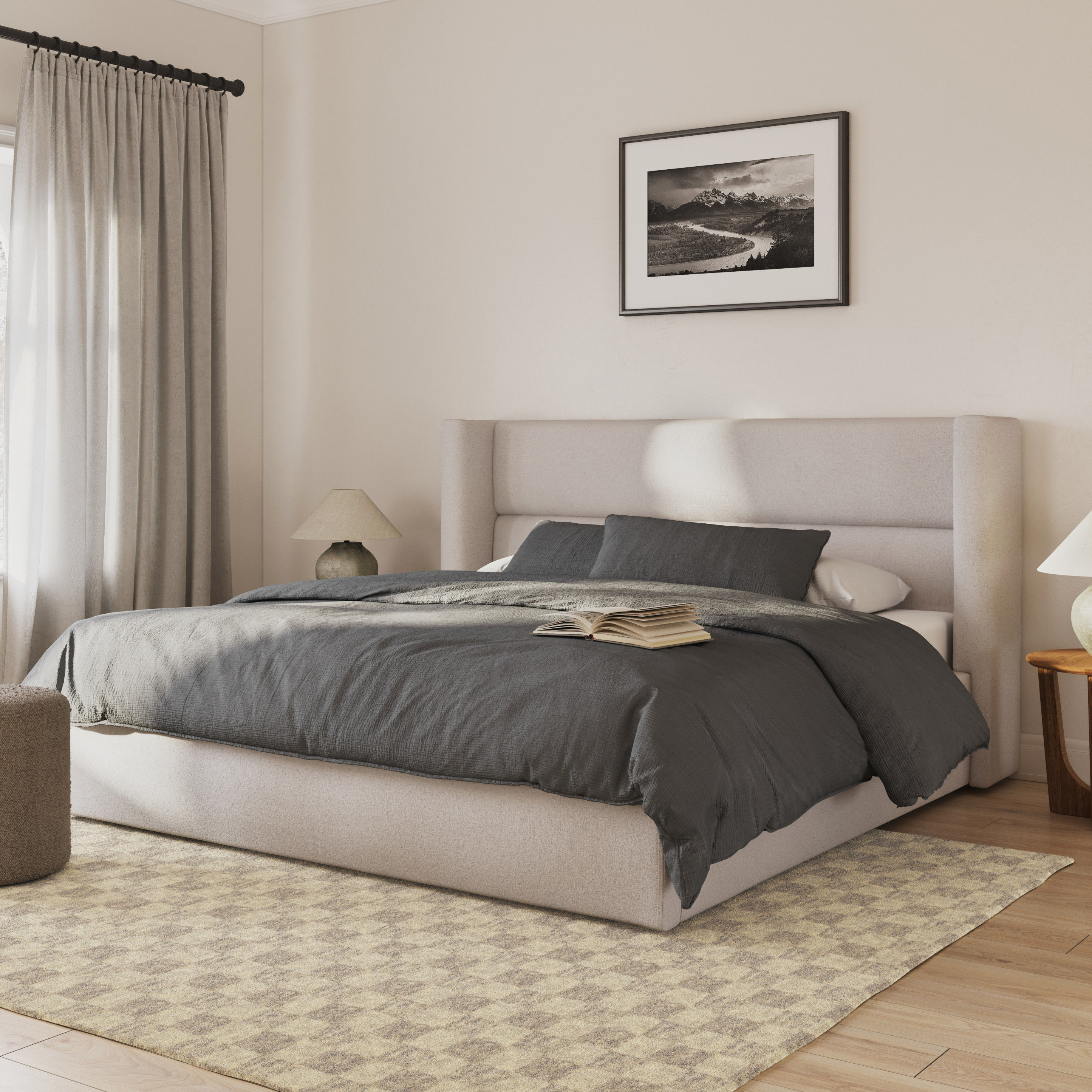 Calabri King Bed-Napa White thumbnail 2