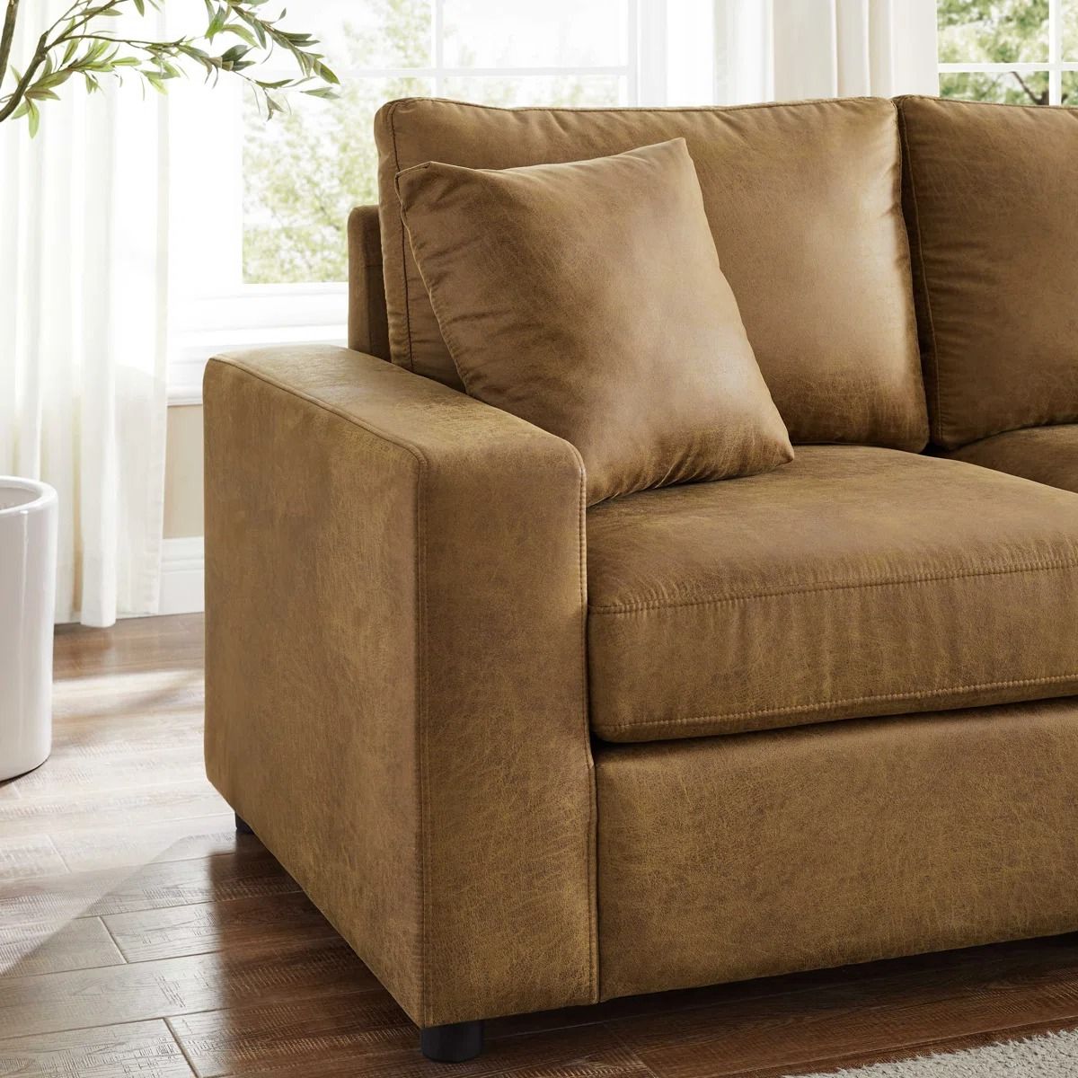 Marquett 3 Piece Faux Leather Sectional thumbnail 3
