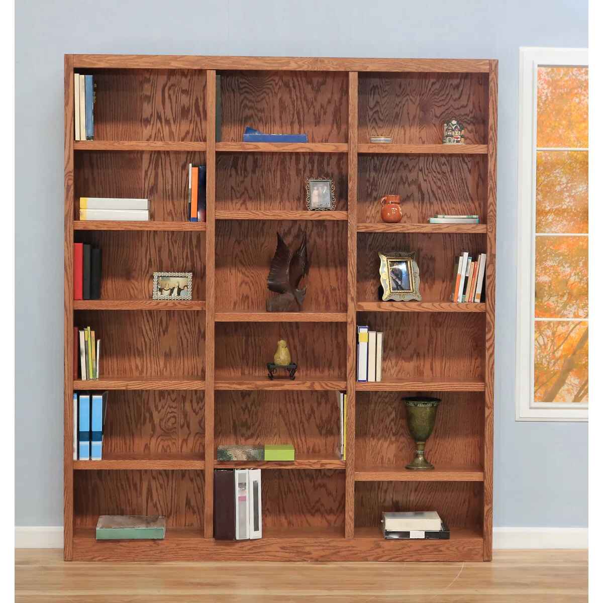 Aliette Triple Wide Wood Bookcase thumbnail 5