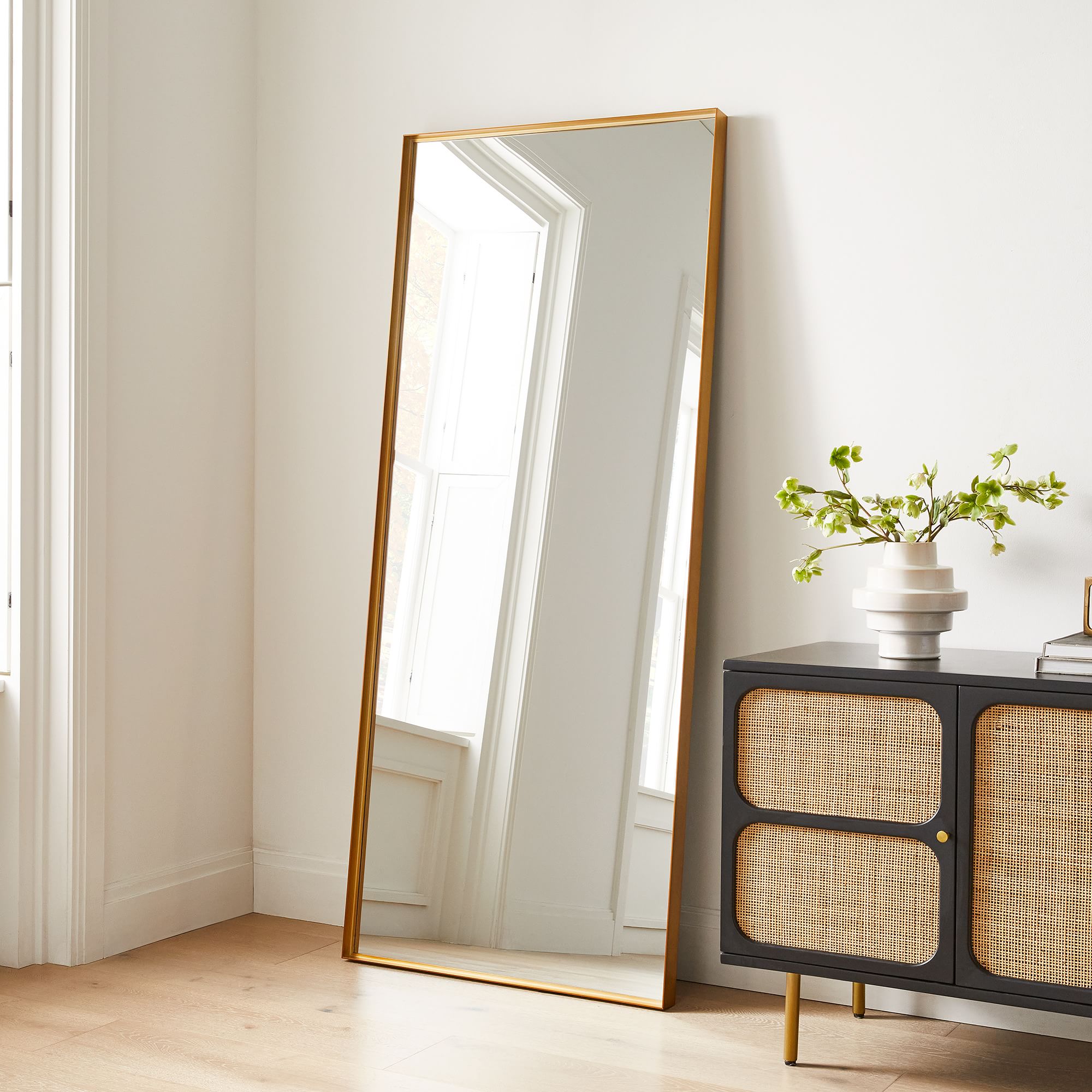Deep Frame Thin Metal Floor Mirror thumbnail 2