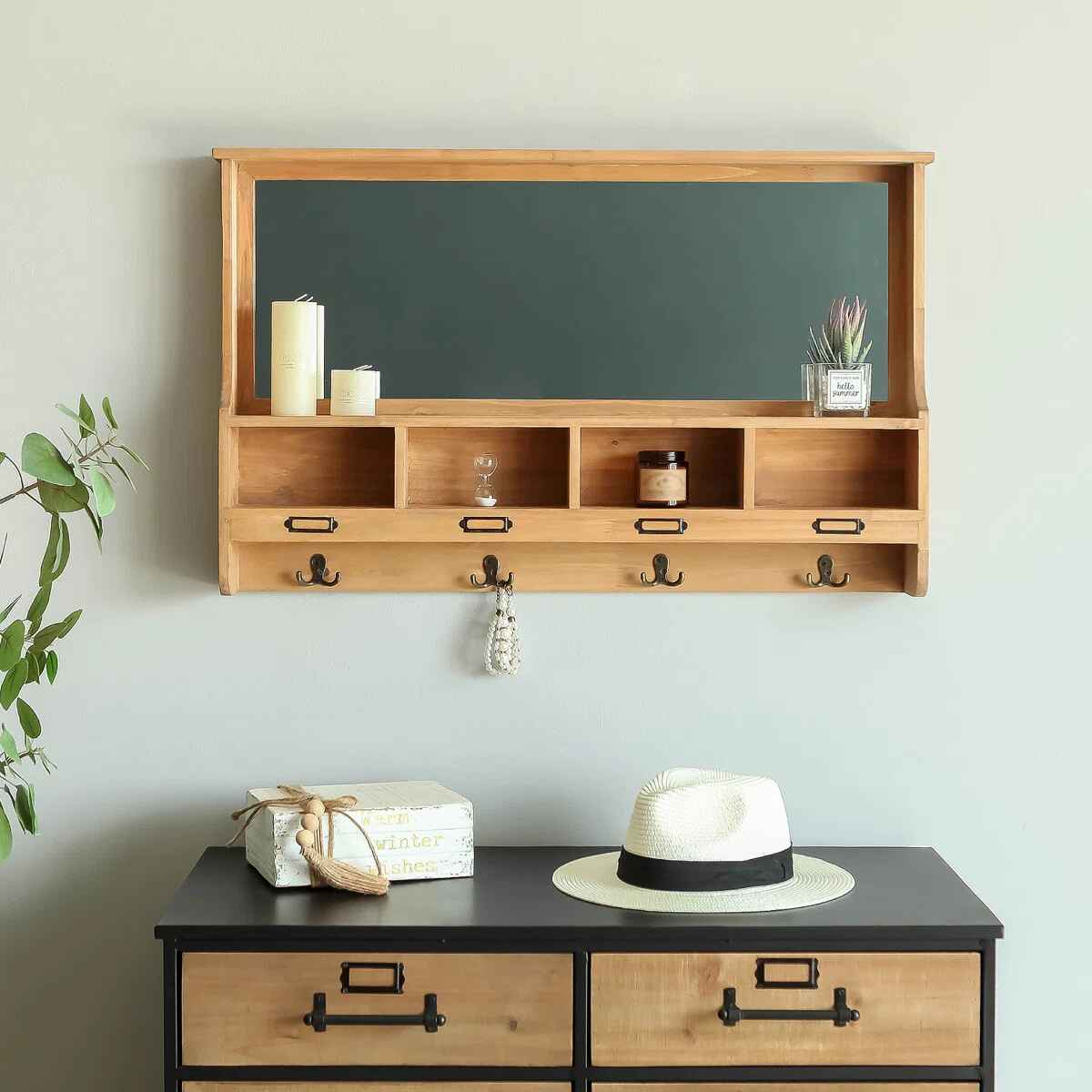 Hofer Wood Flat Wall Mirror thumbnail 6