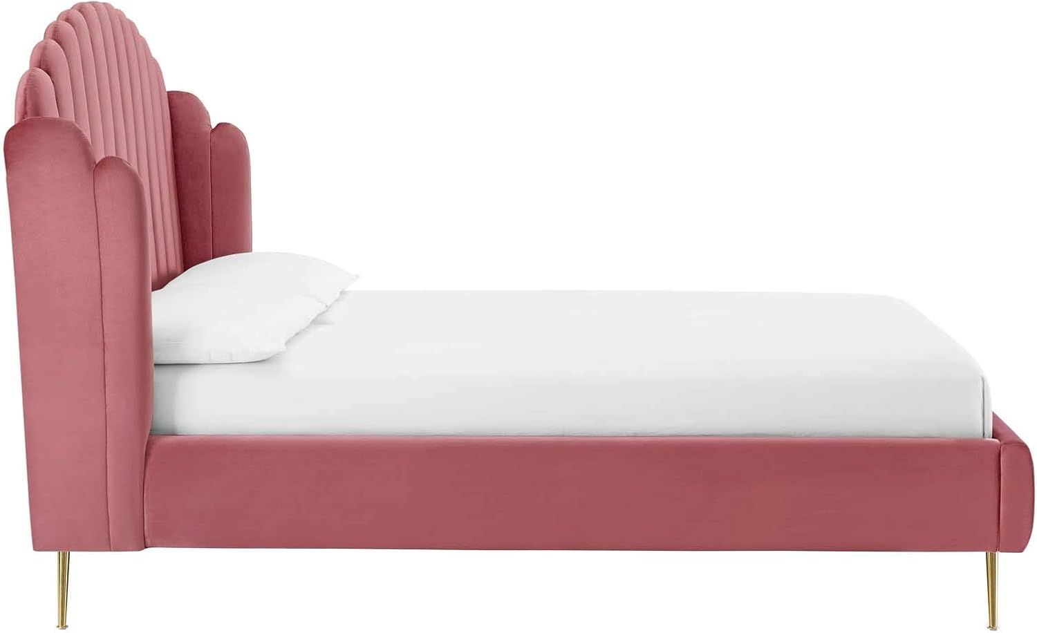Modway Lana Performance Velvet Wingback Platform Bed-Queen  thumbnail 4