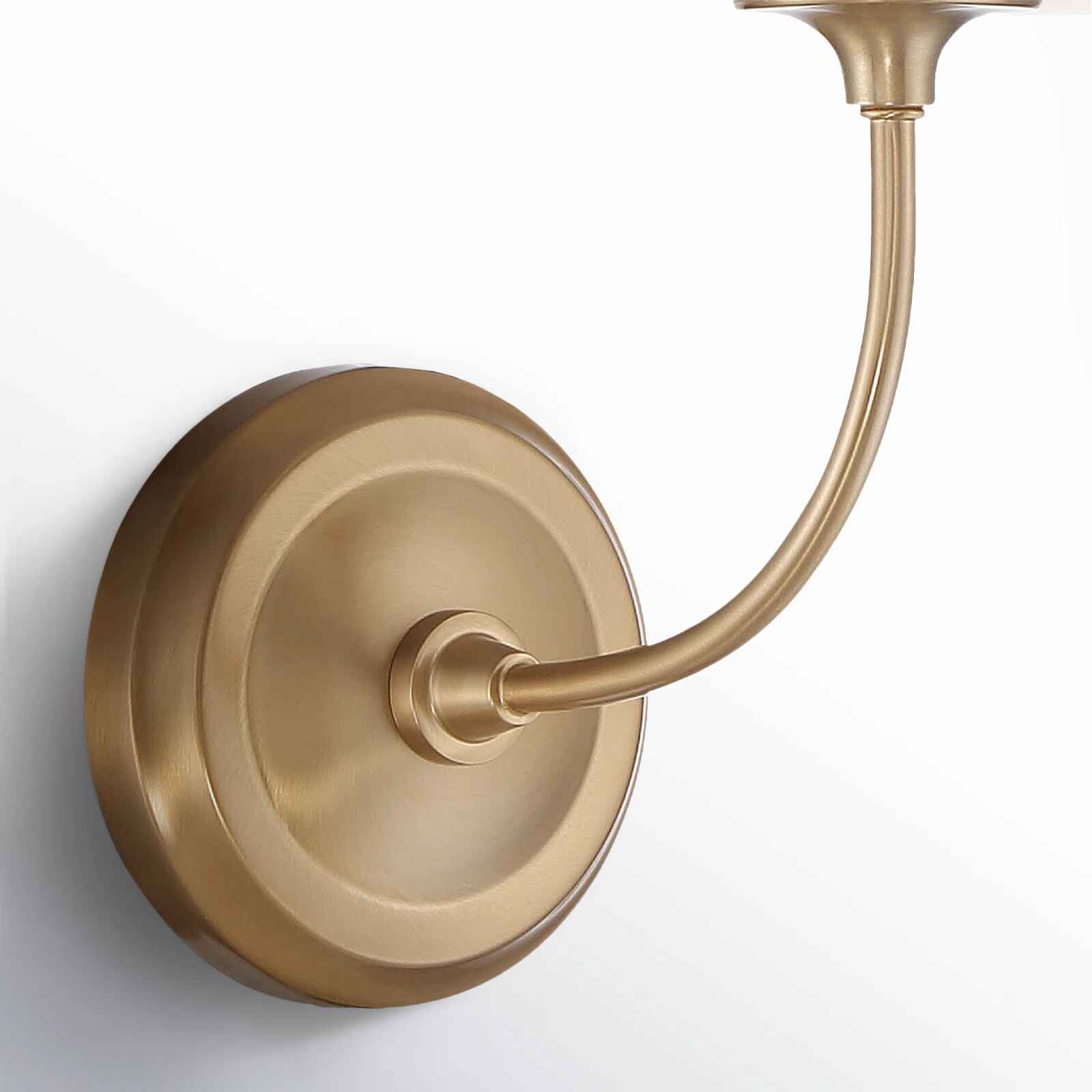 Lane Single Light Glass Steel Dimmable Armed Sconce thumbnail 4