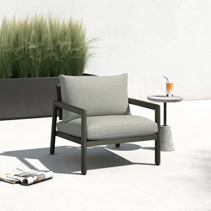 Kasey Powder Coated Aluminum Outdoor Lounge Chair thumbnail 2
