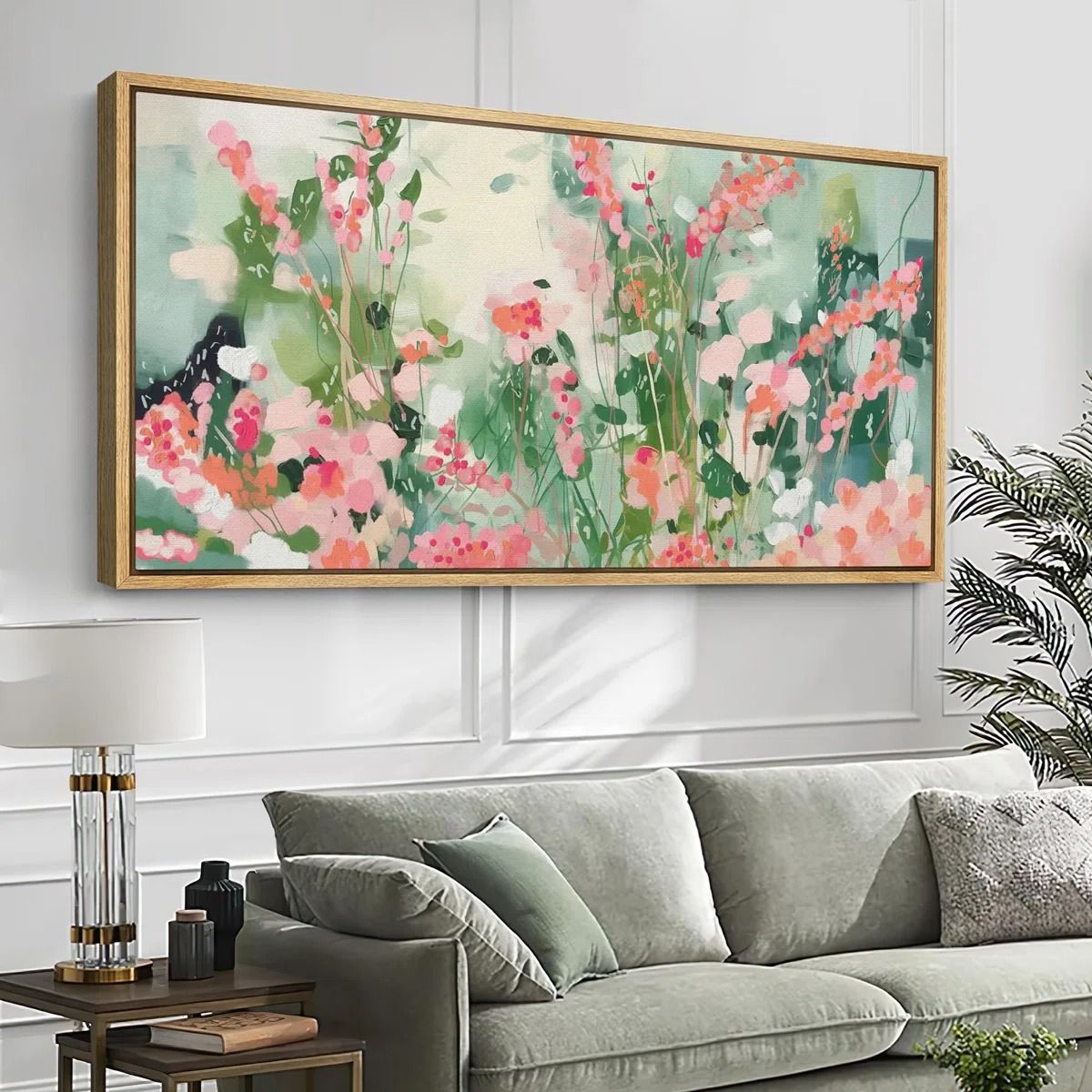 Blossom Bliss Abstract Floral Modern Art 60x30 thumbnail 4