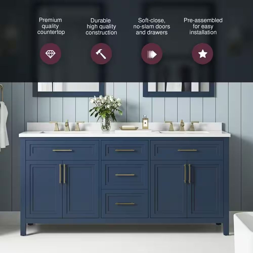 Mayfield Double Sink Grayish Blue Bath Vanity thumbnail 2