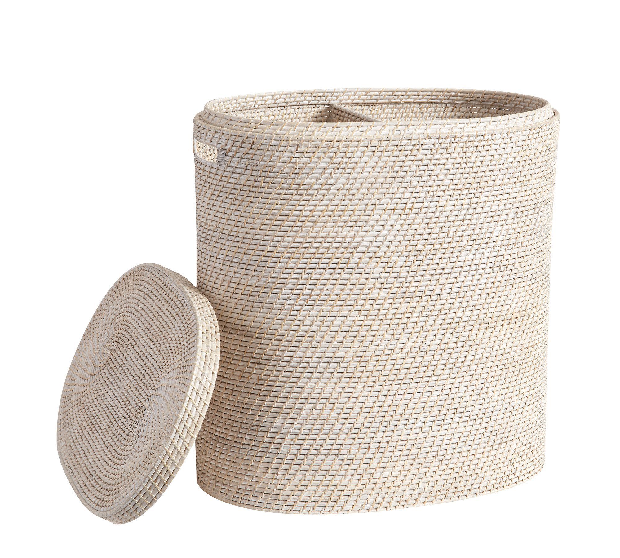 Tava Handwoven Rattan Divided Hamper thumbnail 2